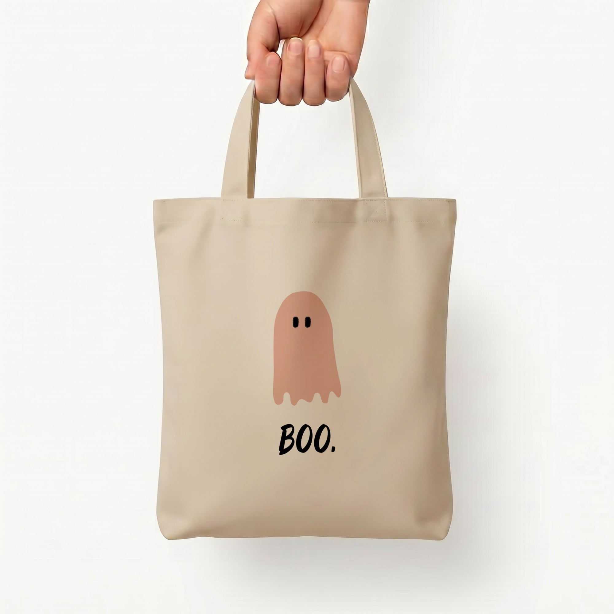 Boo - Ghost Halloween Tote Bag — Natural / Small