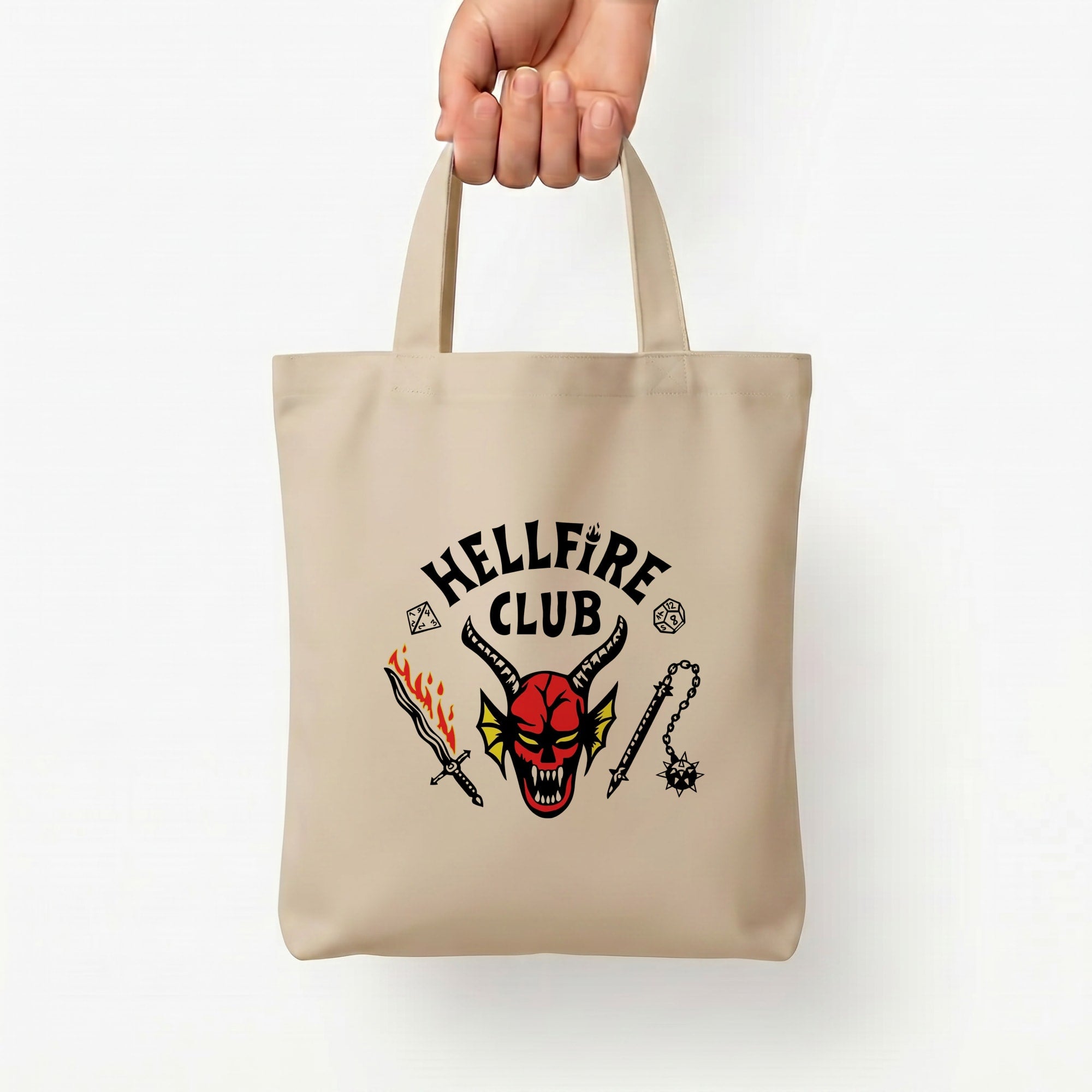 Hellfire Club Logo Tote Bag — Natural / Small