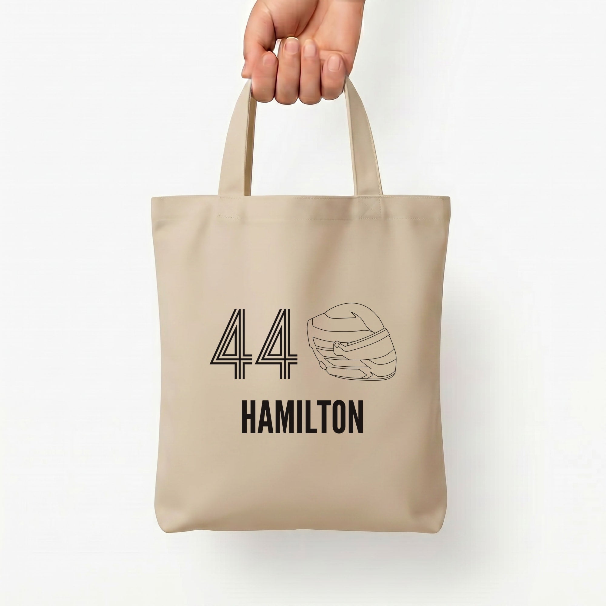 Hamilton Helmet 2026 Tote Bag — Natural / Small