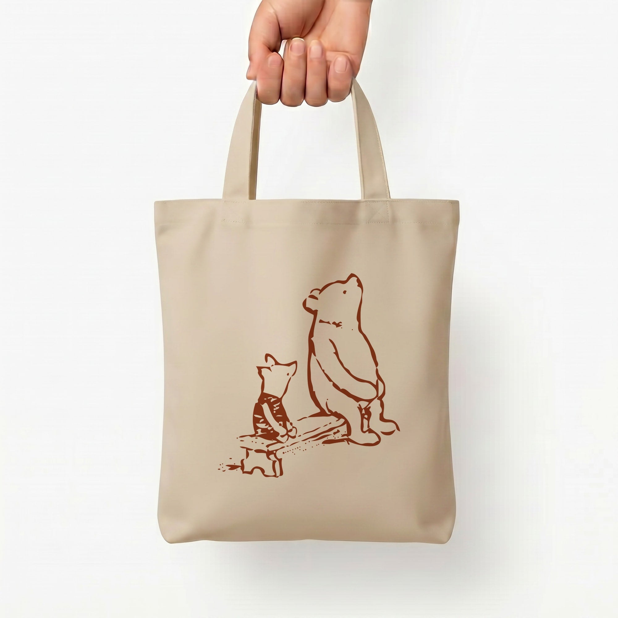 Winnie & Pig Tote Bag — Natural / Small