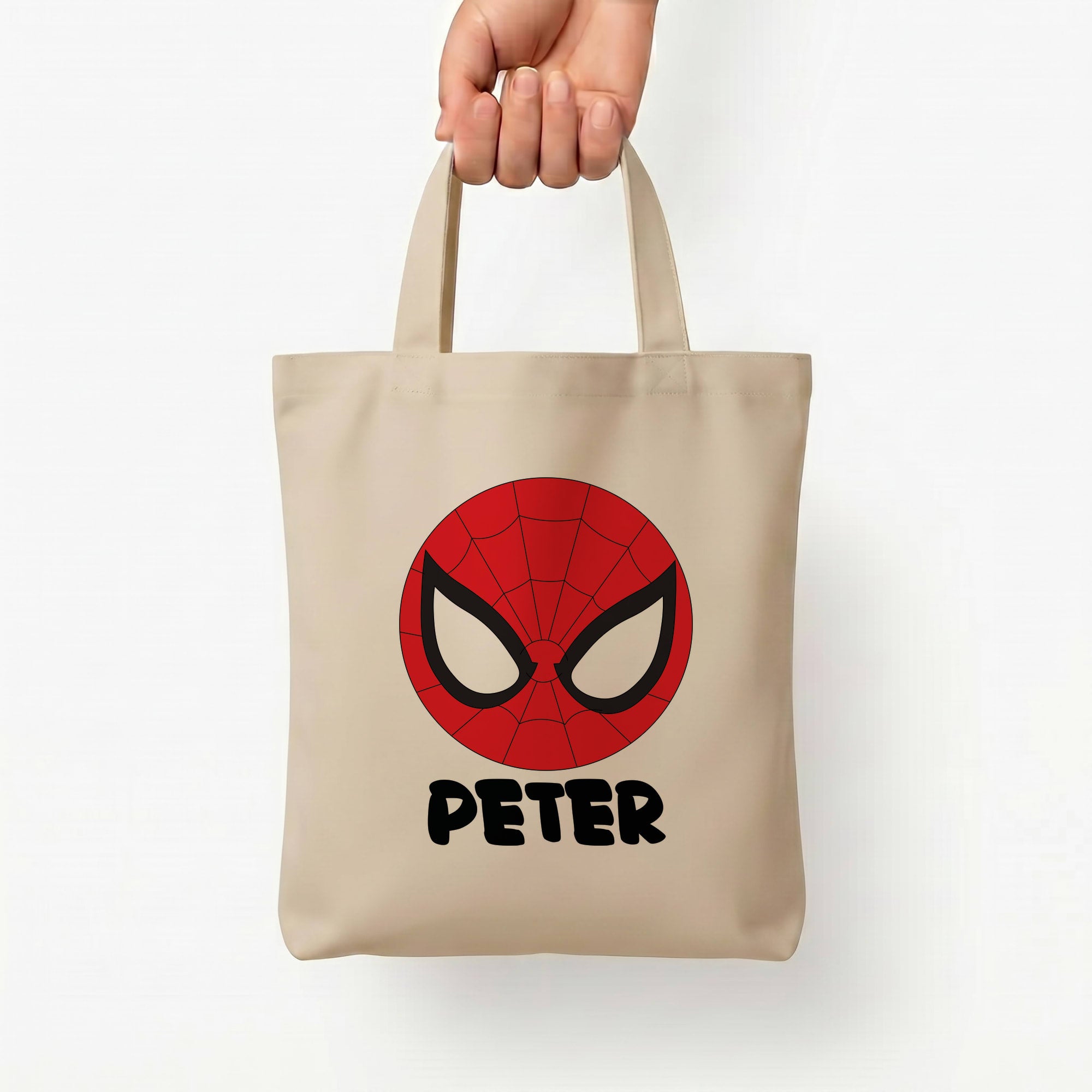 SpiderMan - Personalised Superhero Comic Tote Bag — Natural / Small
