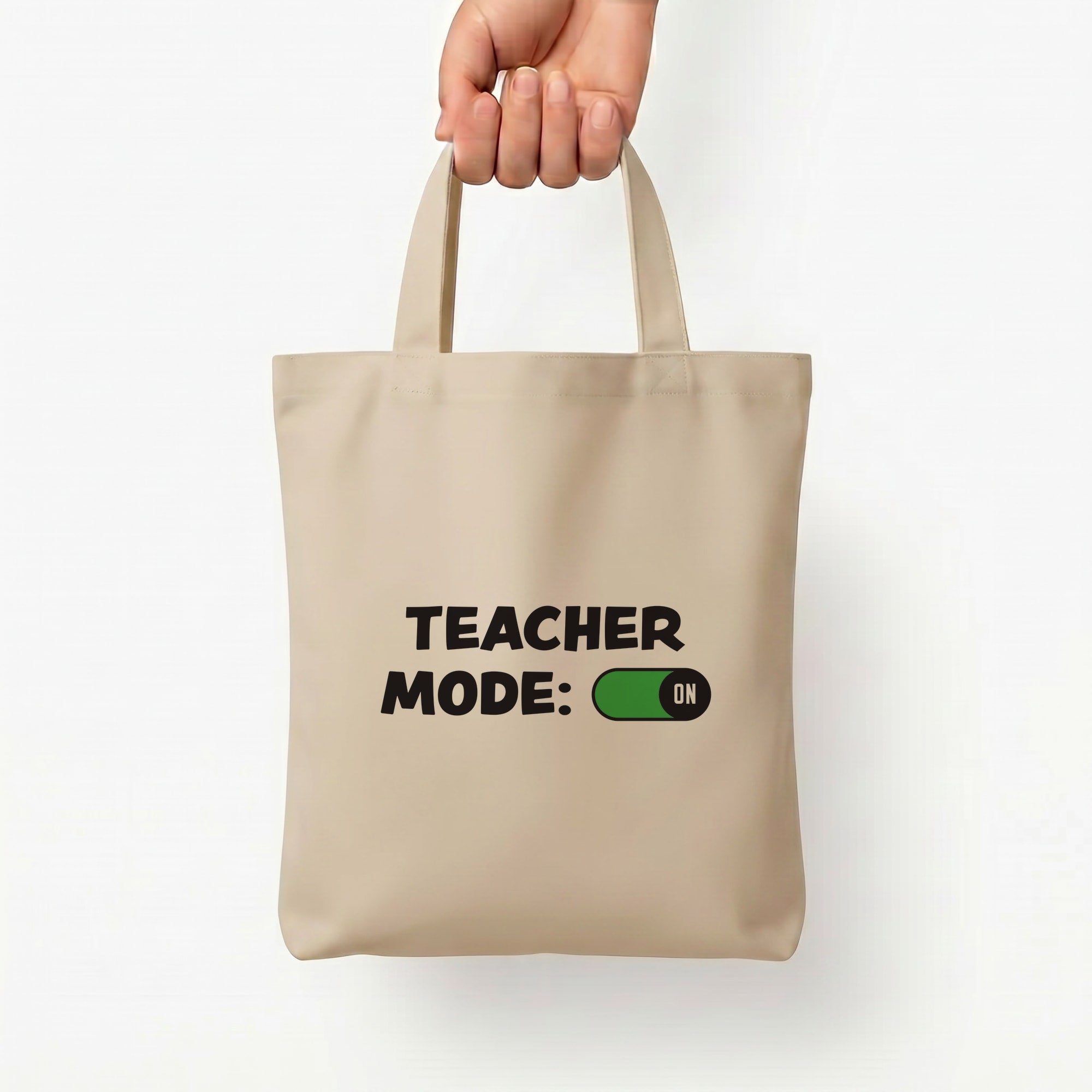 Teacher Mode On Tote Bag — Natural / Small