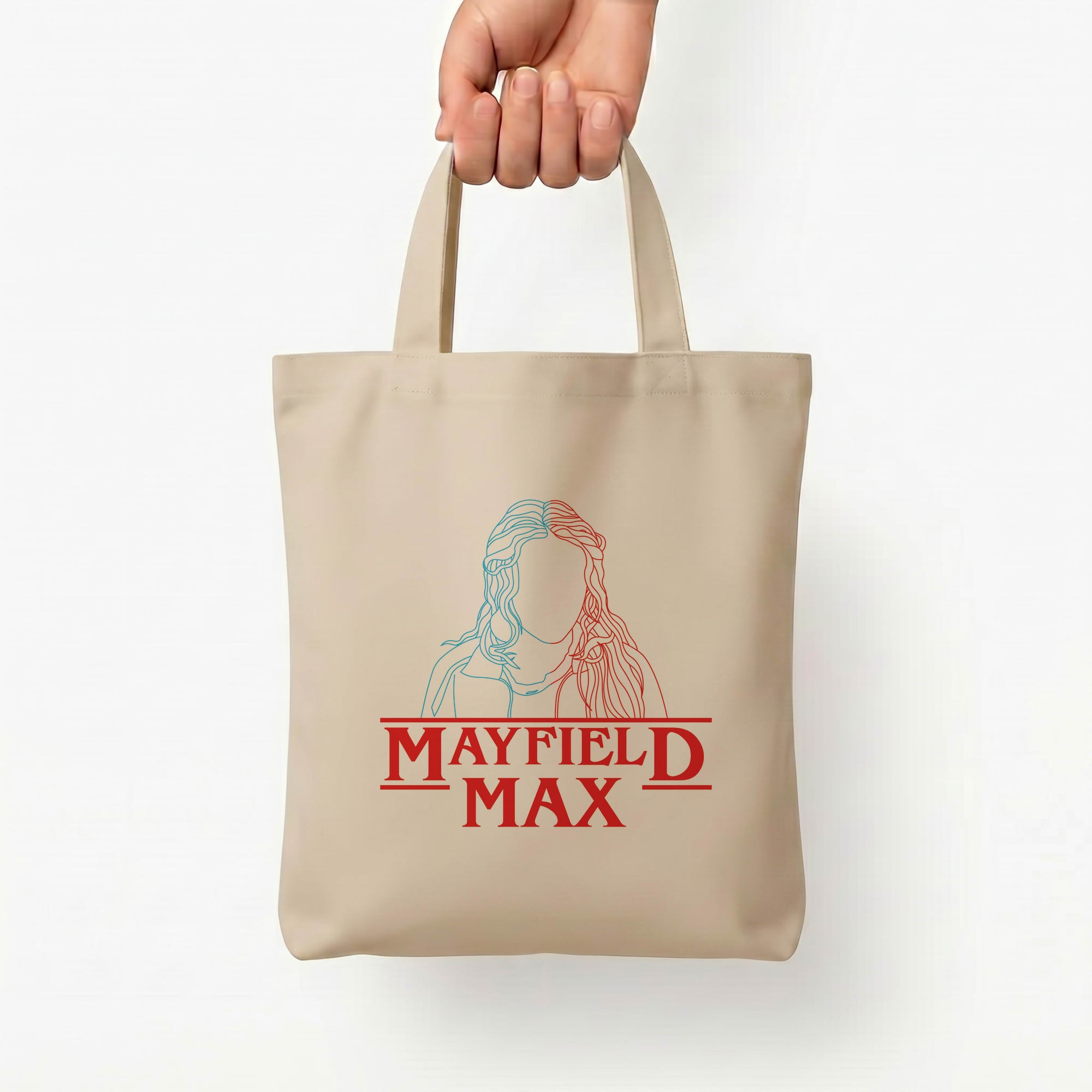 Blue And Red Max Tote Bag — Natural / Small