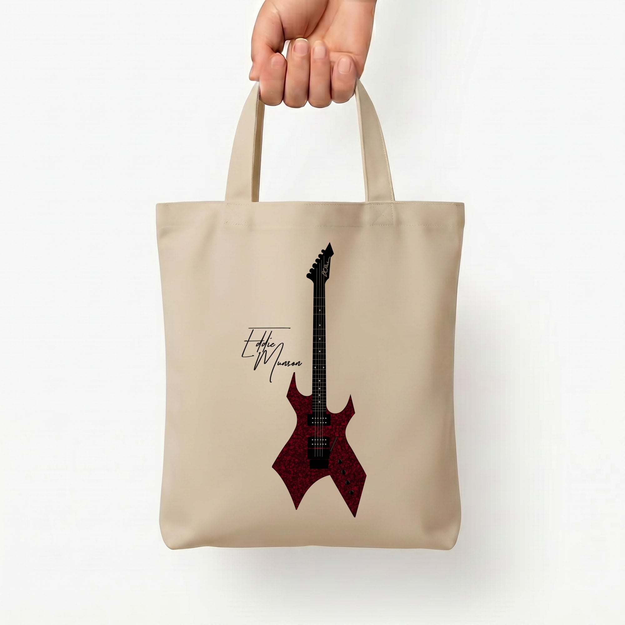 Eddie Munson Guitar Tote Bag — Natural / Small