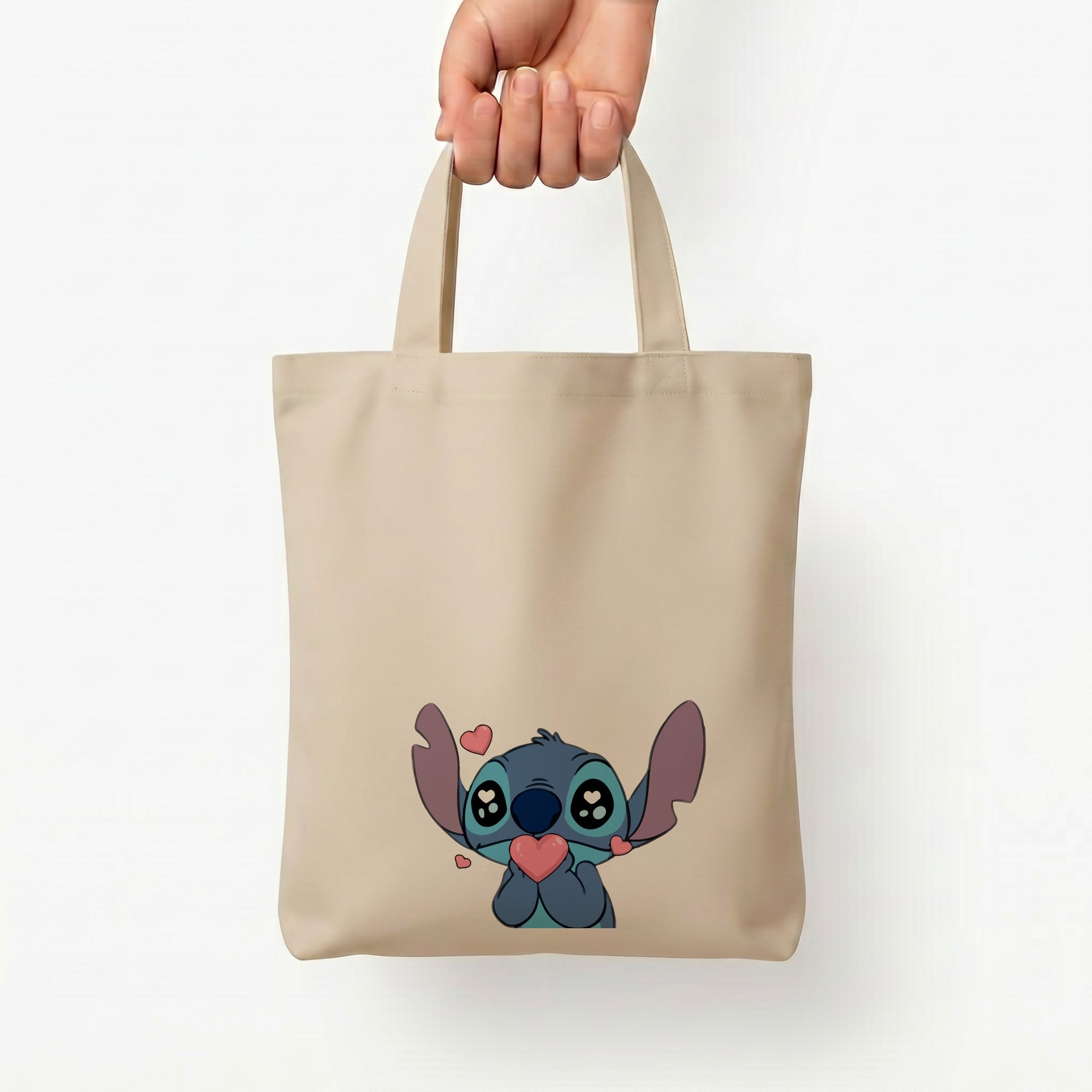 Cute Alien Blue Tote Bag — Natural / Small