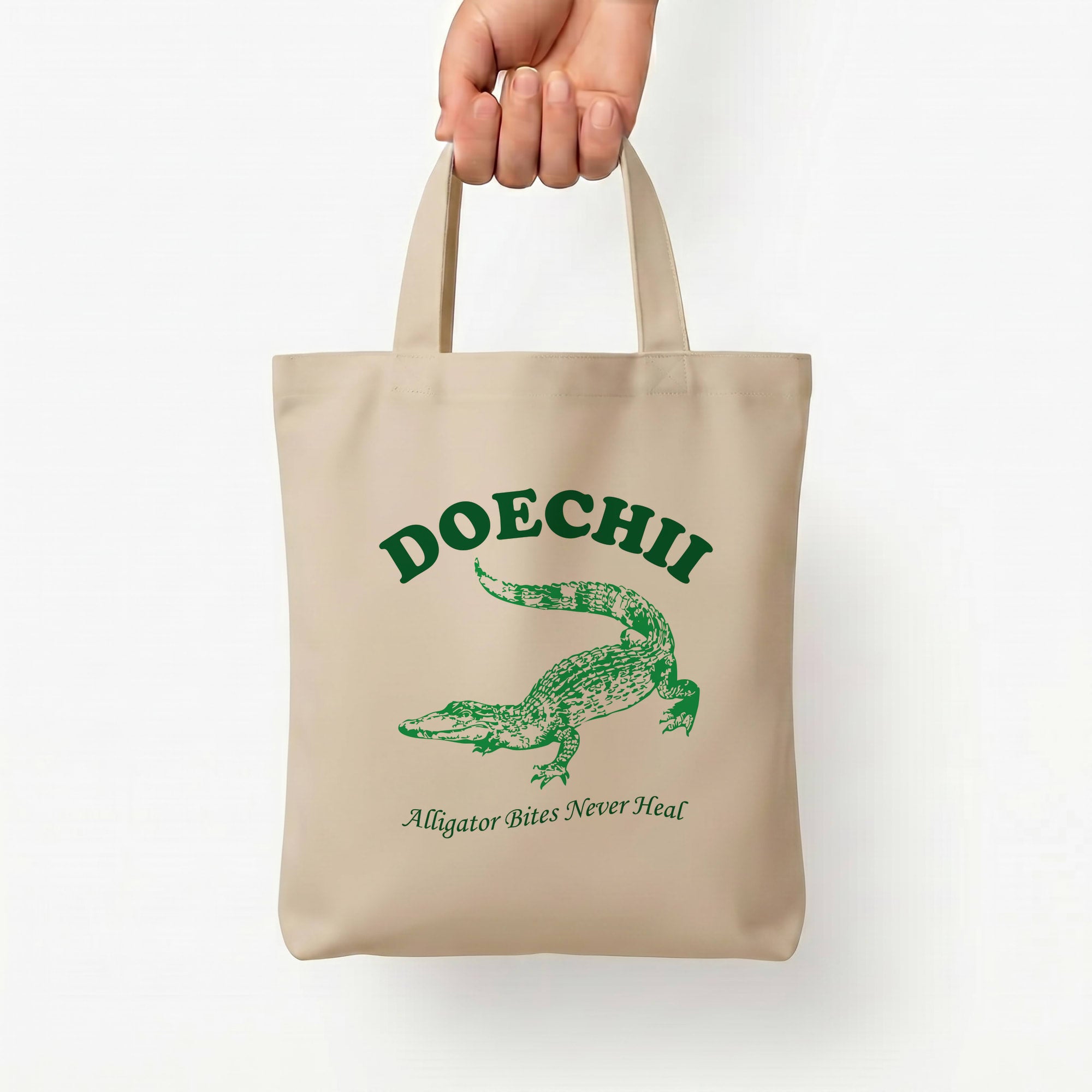 Alligator Bites Never Heal Collage Tote Bag — Natural / Small