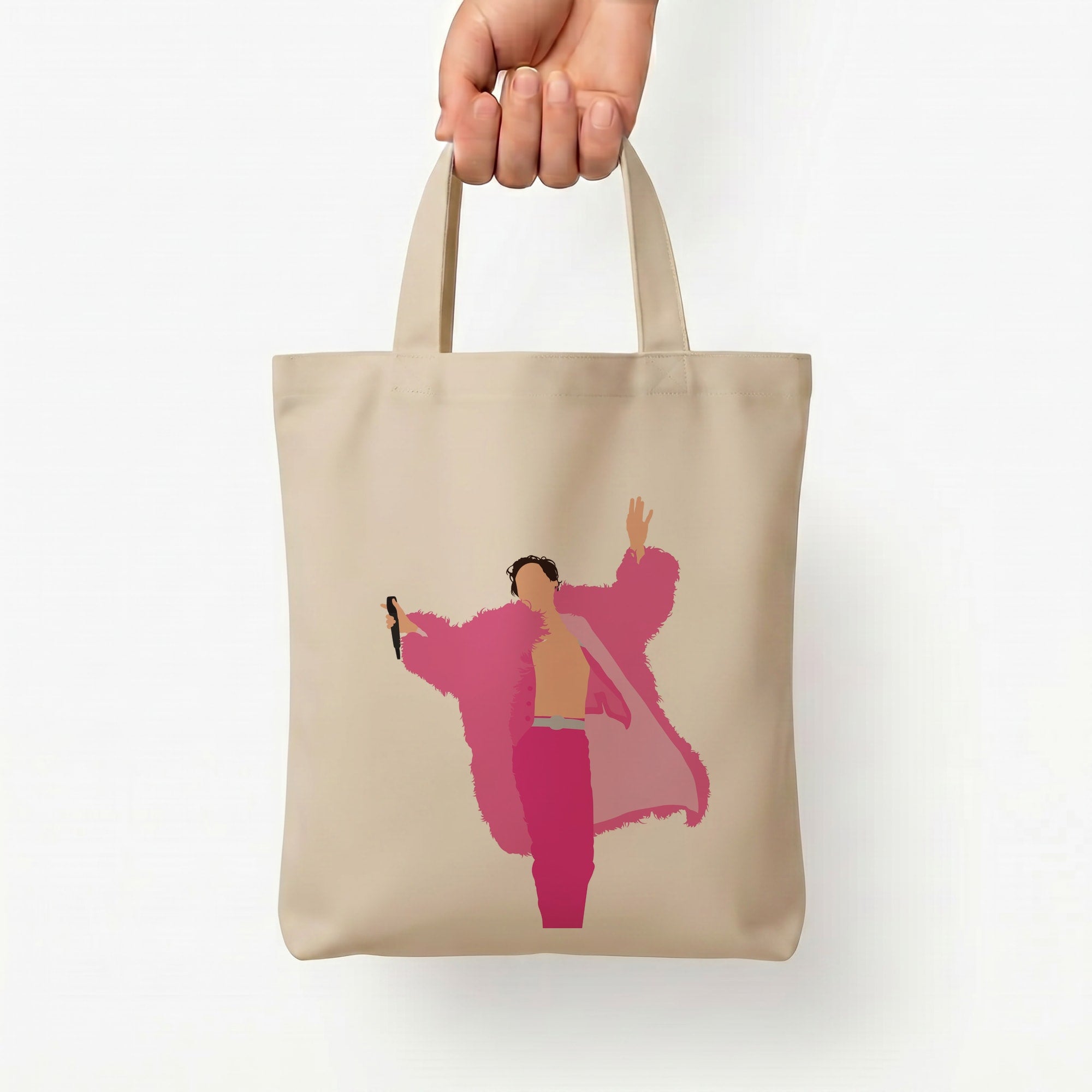Harry Pink Coat Tote Bag — Natural / Small