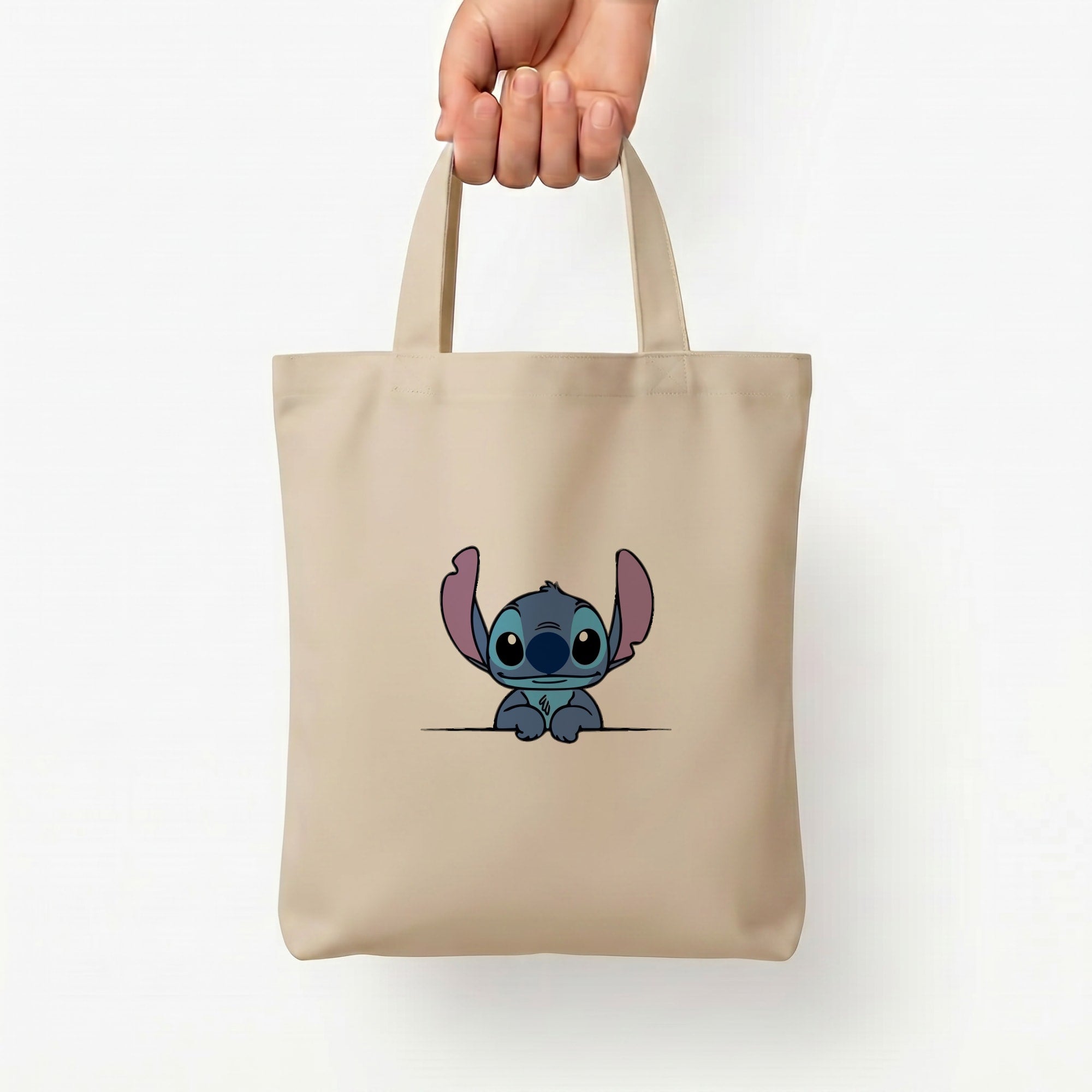 Alien Blue Leaning Tote Bag — Natural / Small