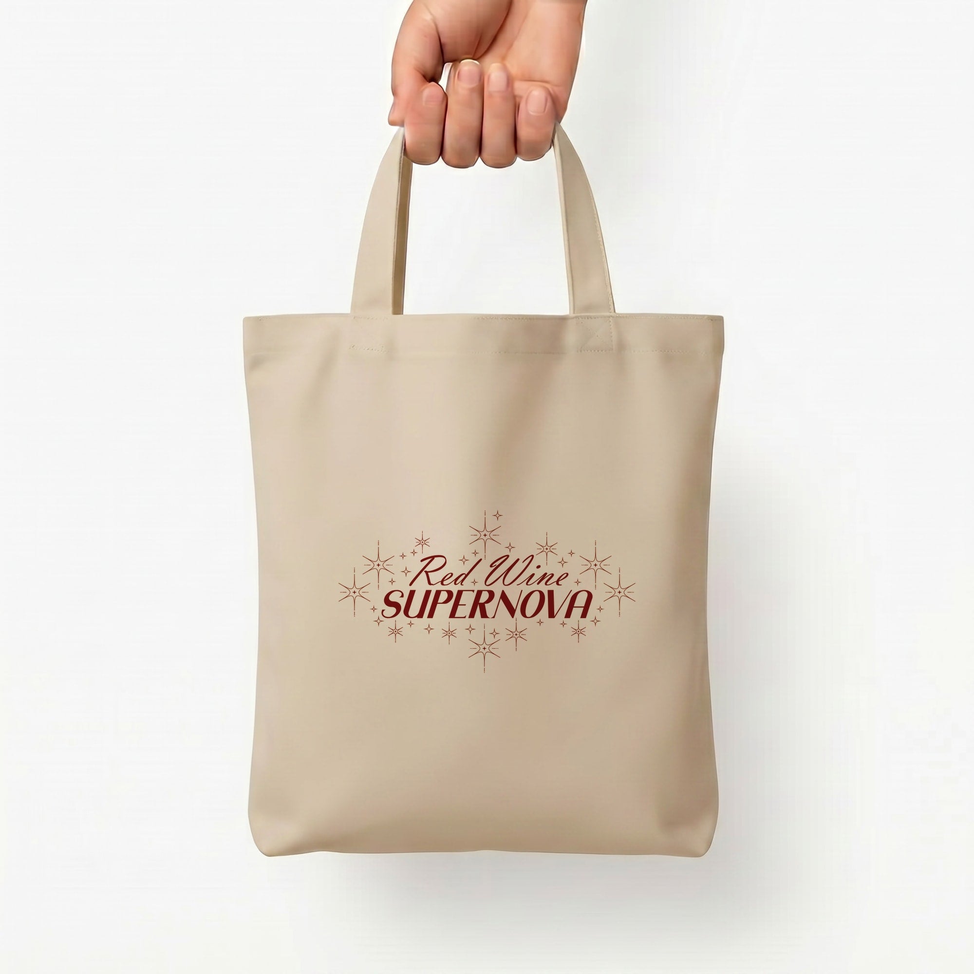 Red Wine Supernova Tote Bag — Natural / Small