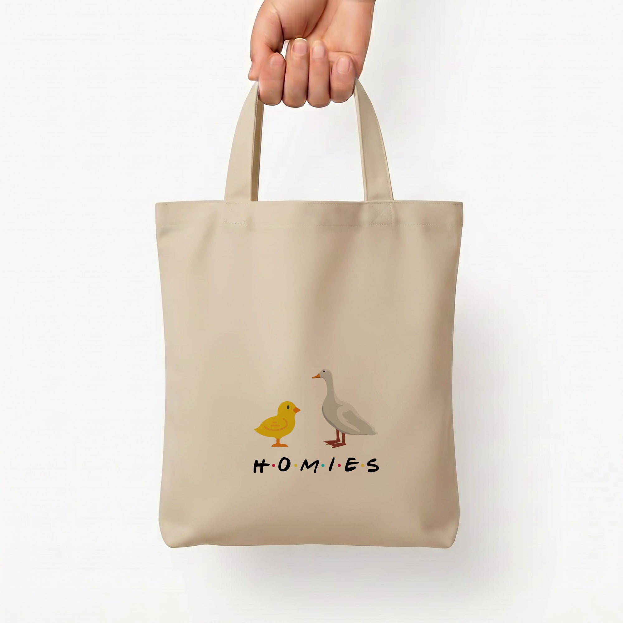 Homies Chick And Duck Tote Bag — Natural / Small