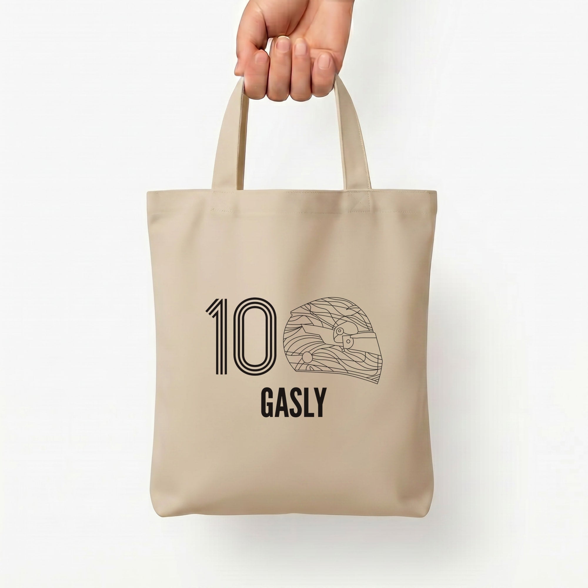 Gasly Helmet 2026 Tote Bag — Natural / Small