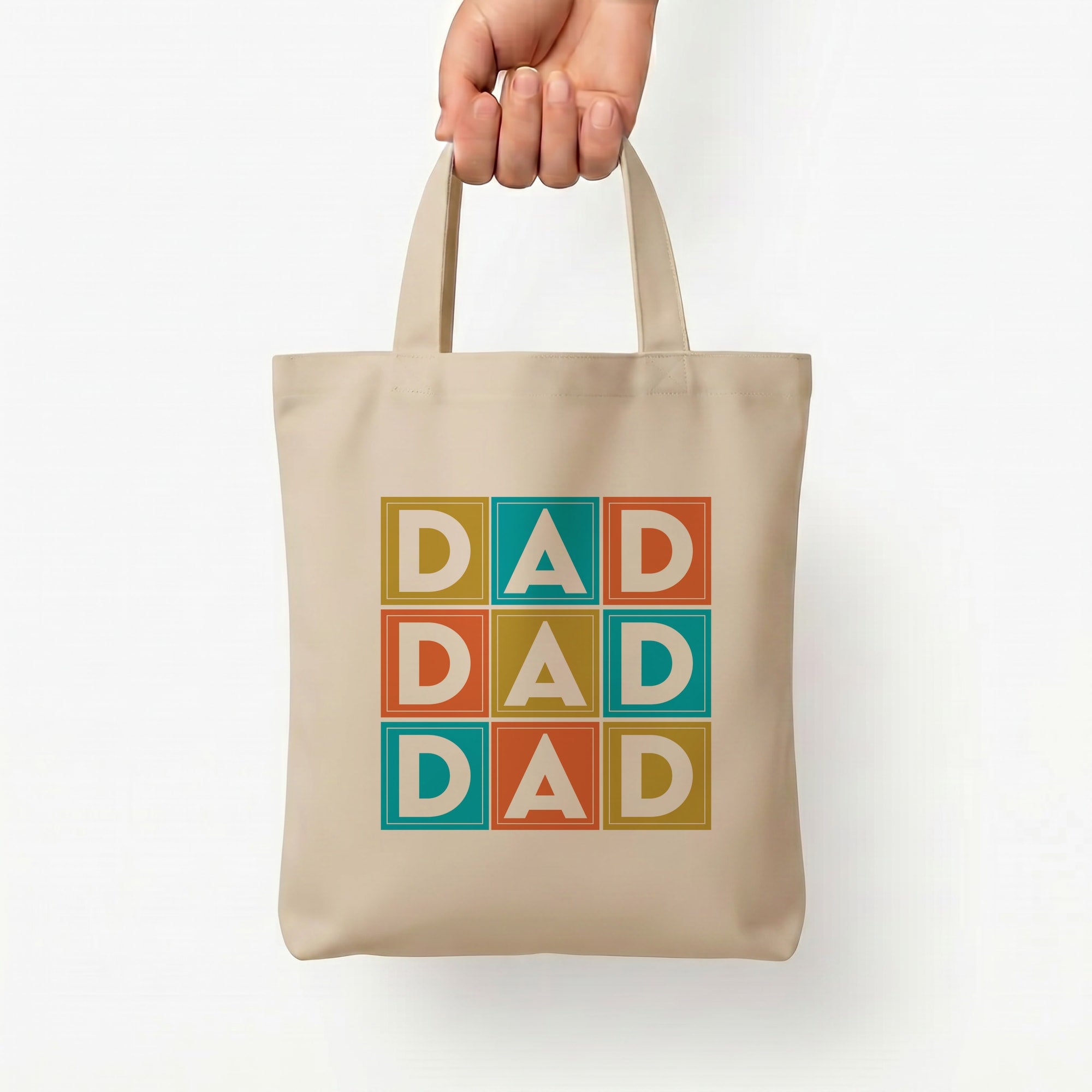 Dad Cubes Tote Bag — Natural / Small