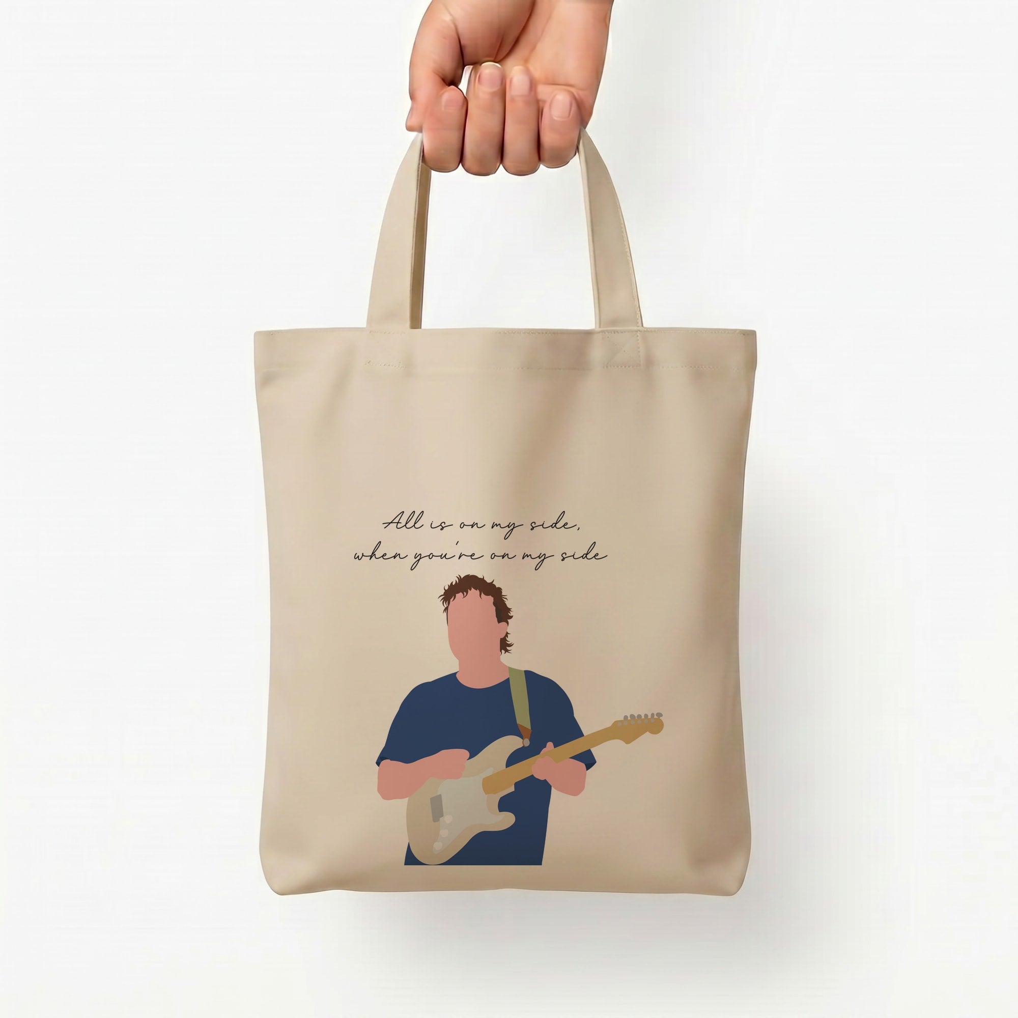 All Is On My Side Pink Tote Bag — Natural / Small
