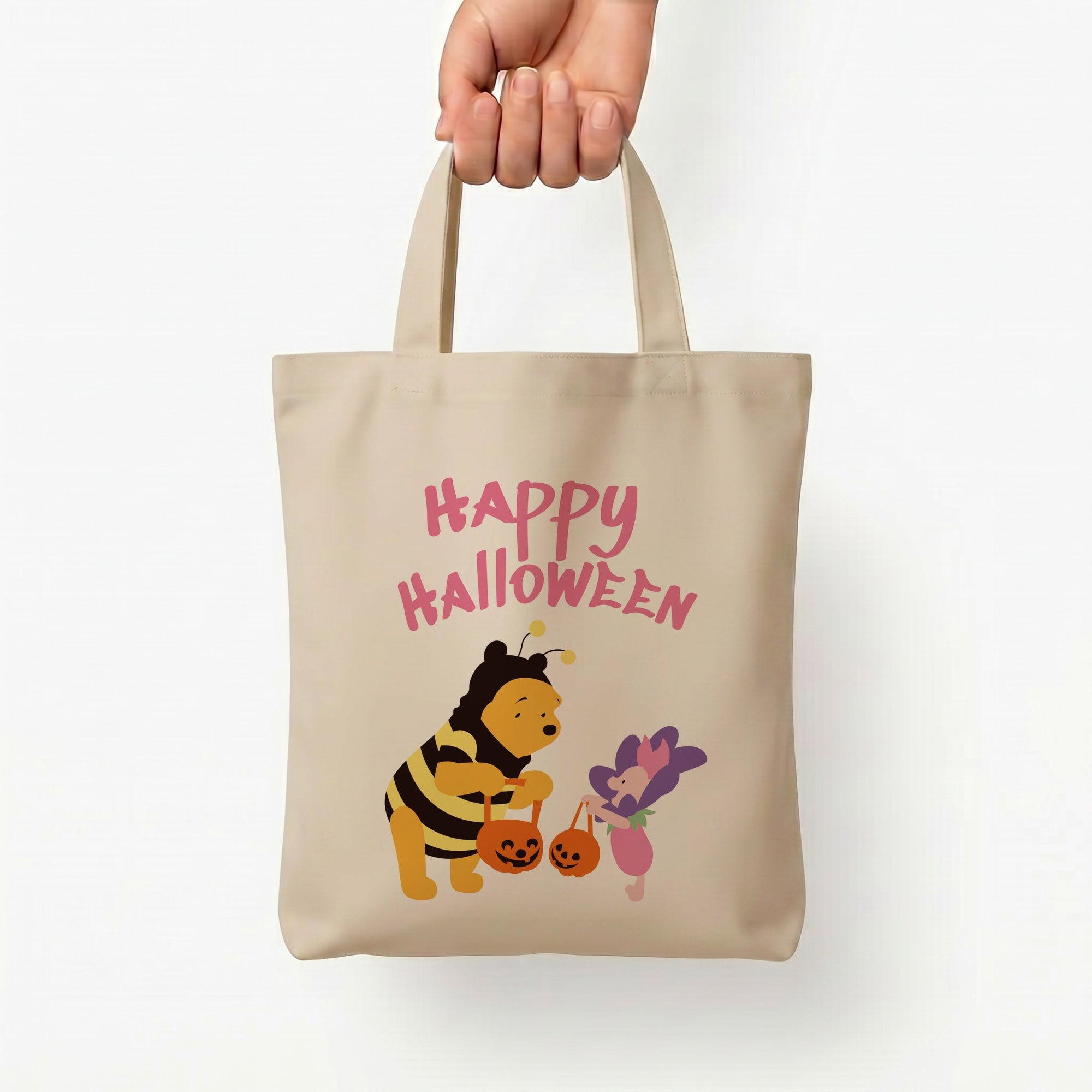 Winnie Halloween Tote Bag — Natural / Small
