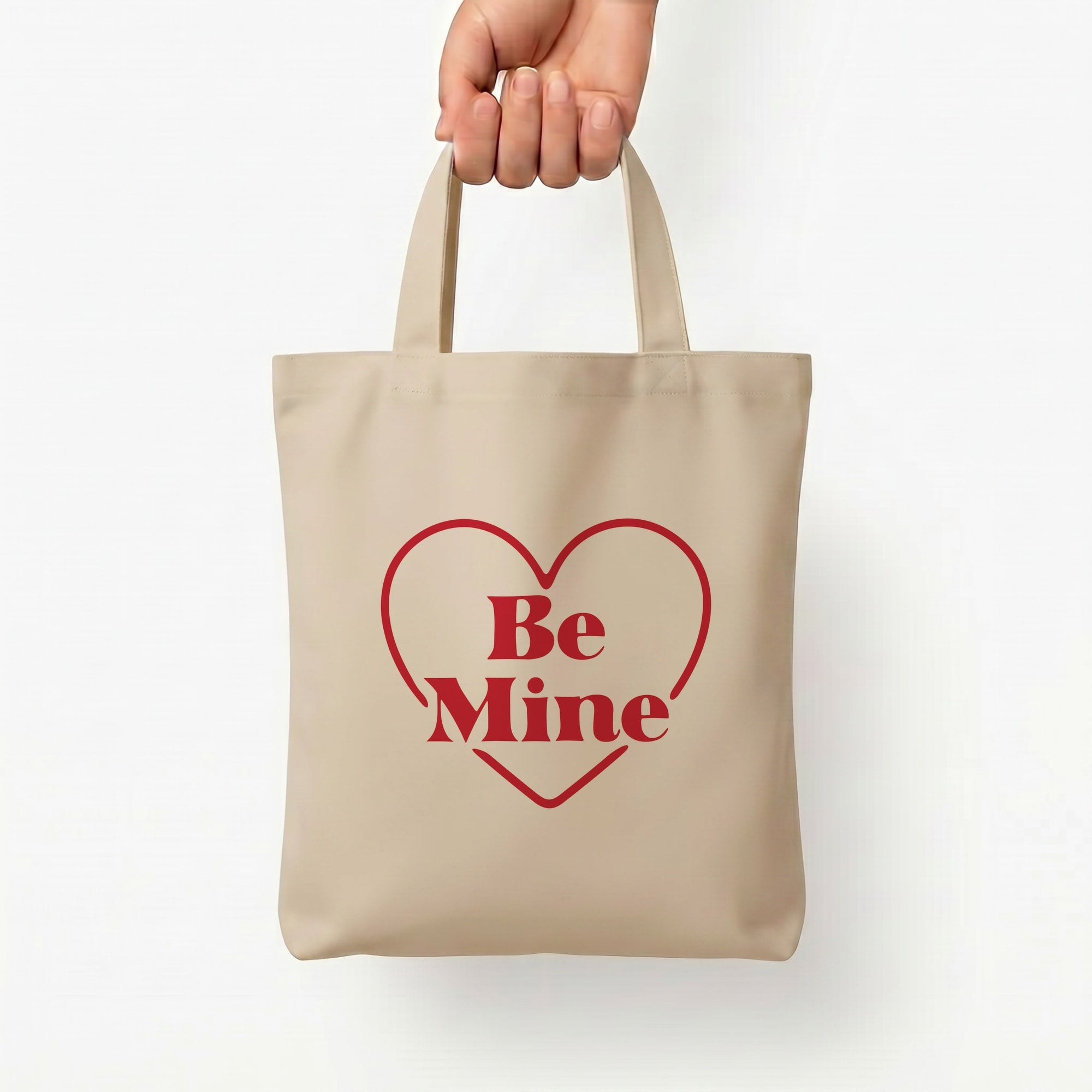 Be Mine Stripey Tote Bag — Natural / Small