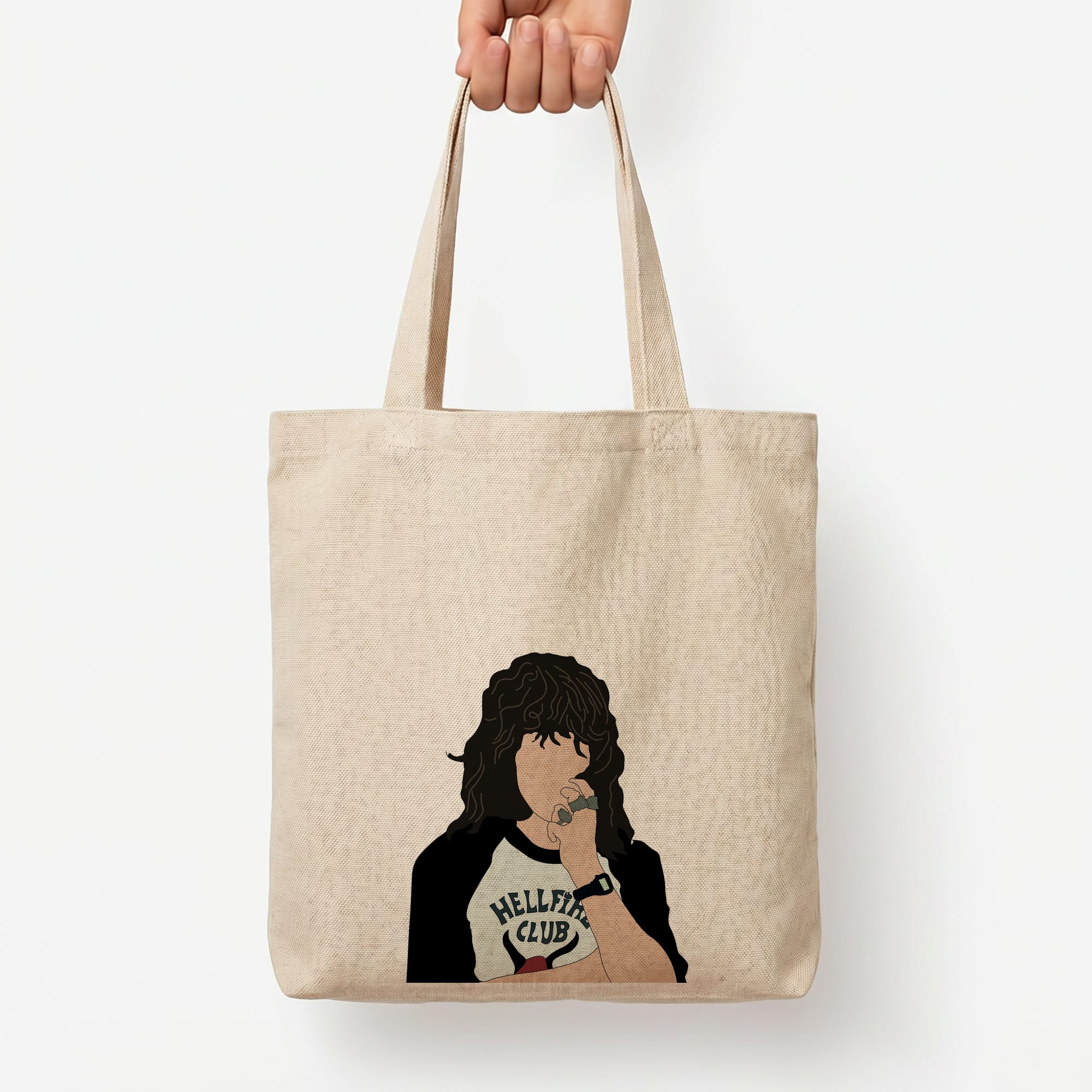 Eddie Munson Hellfire Tote Bag — Natural / Large
