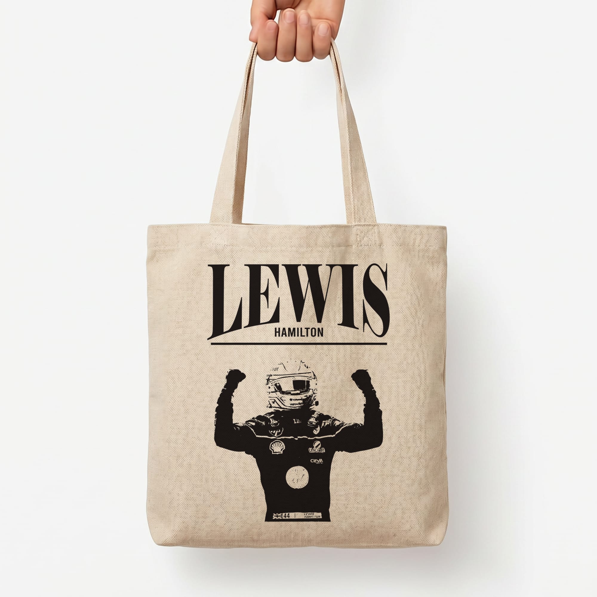 Lewis Red And Gold Tote Bag — Natural / Large