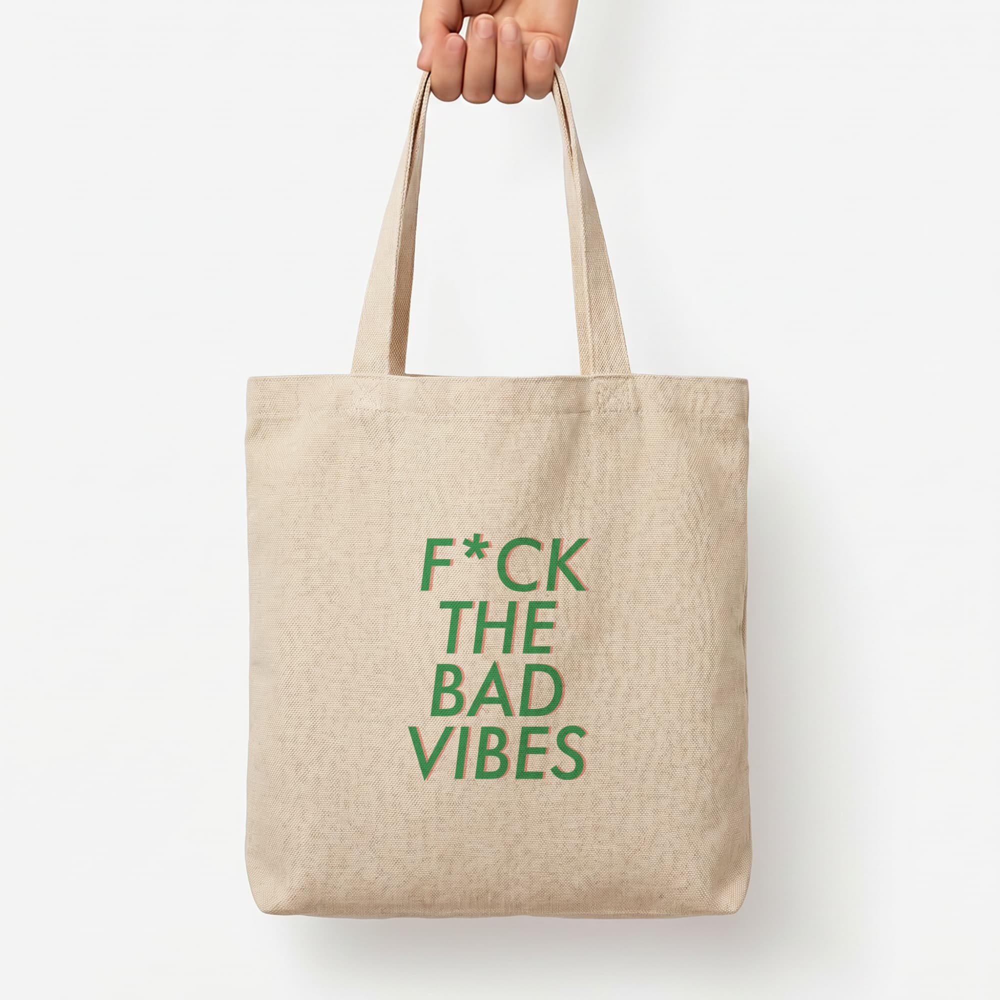 The Bad Vibes - Sassy Quotes Tote Bag — Natural / Large