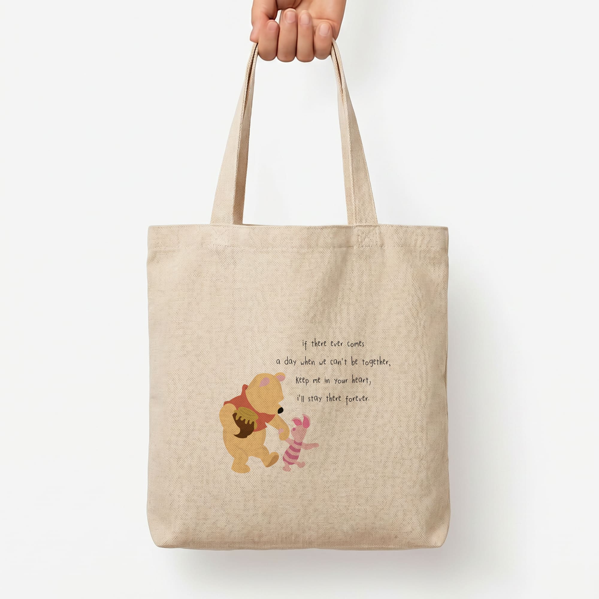 I'll Stay There Forever - Winnie Tote Bag — Natural / Large