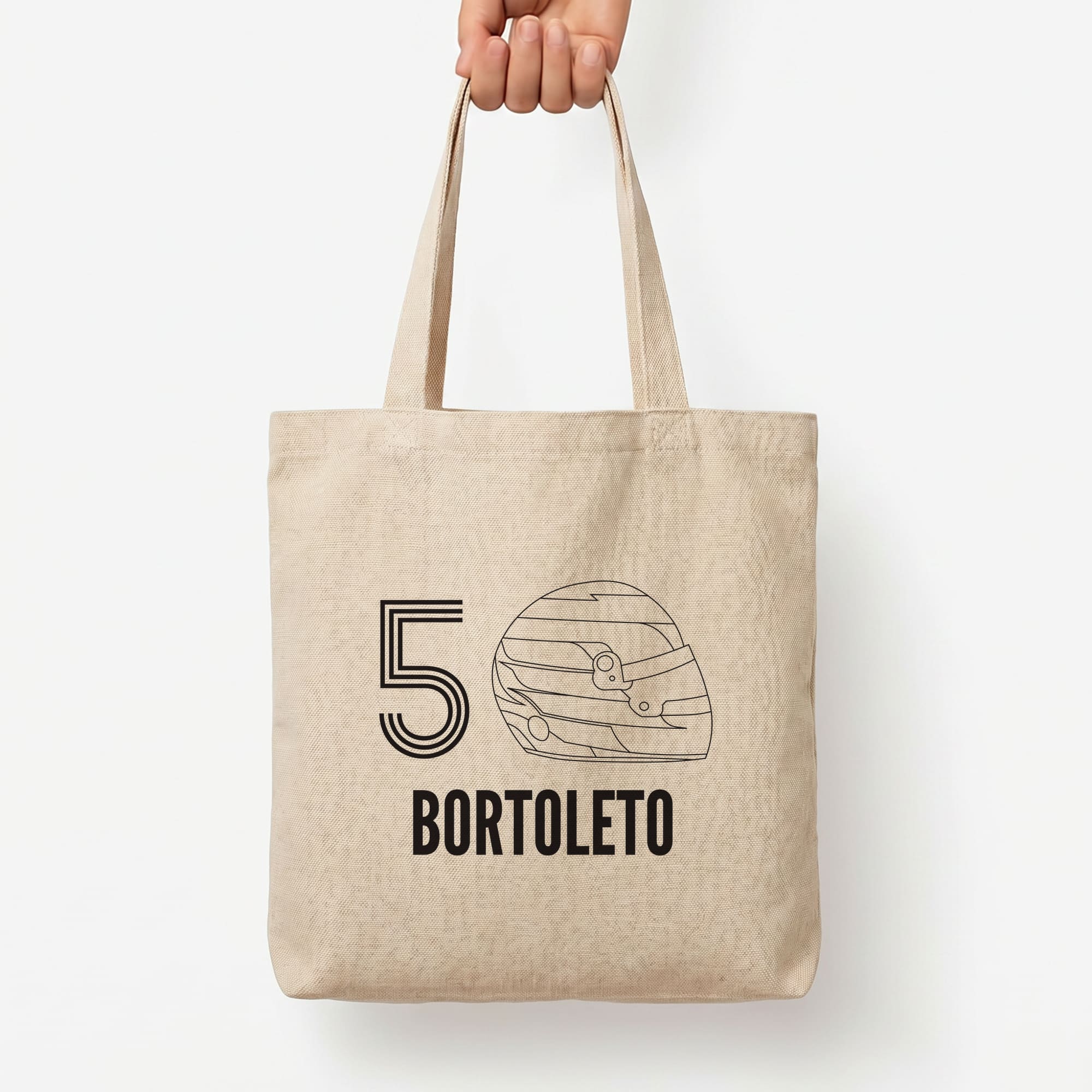 Bortoleto Helmet 2026 Tote Bag — Natural / Large