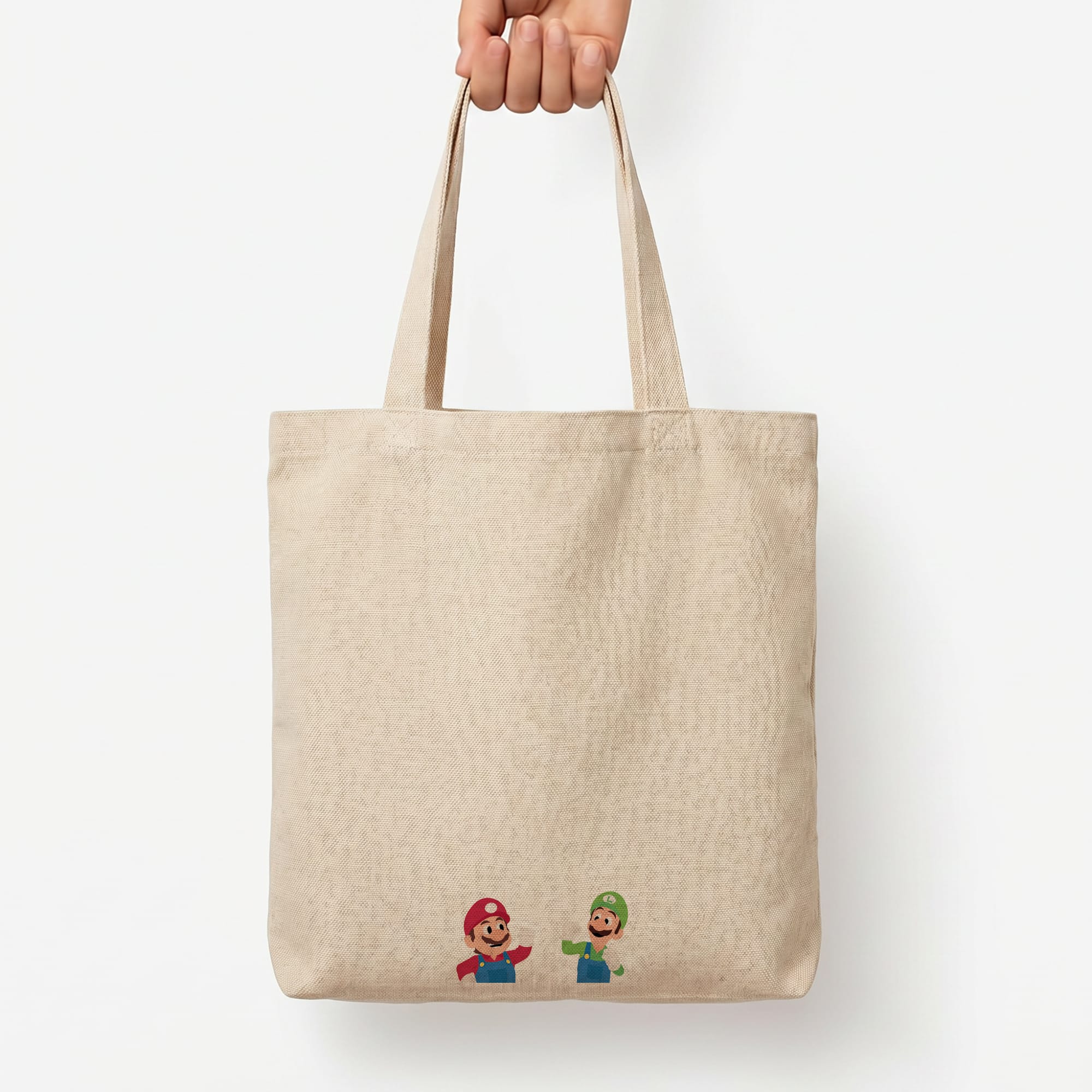 Mario And Luigi Tote Bag — Natural / Large