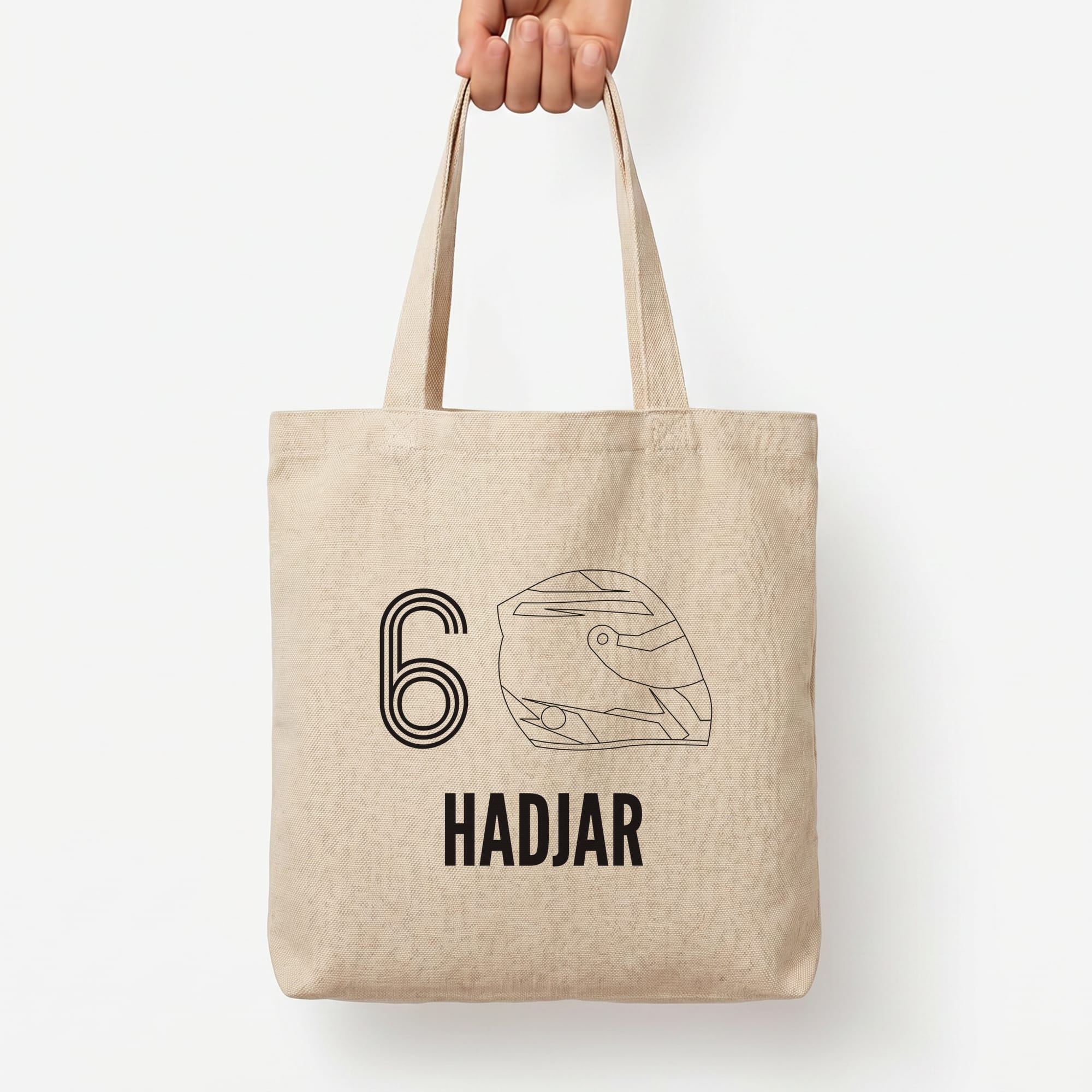 Hadjar Helmet 2026 Tote Bag — Natural / Large