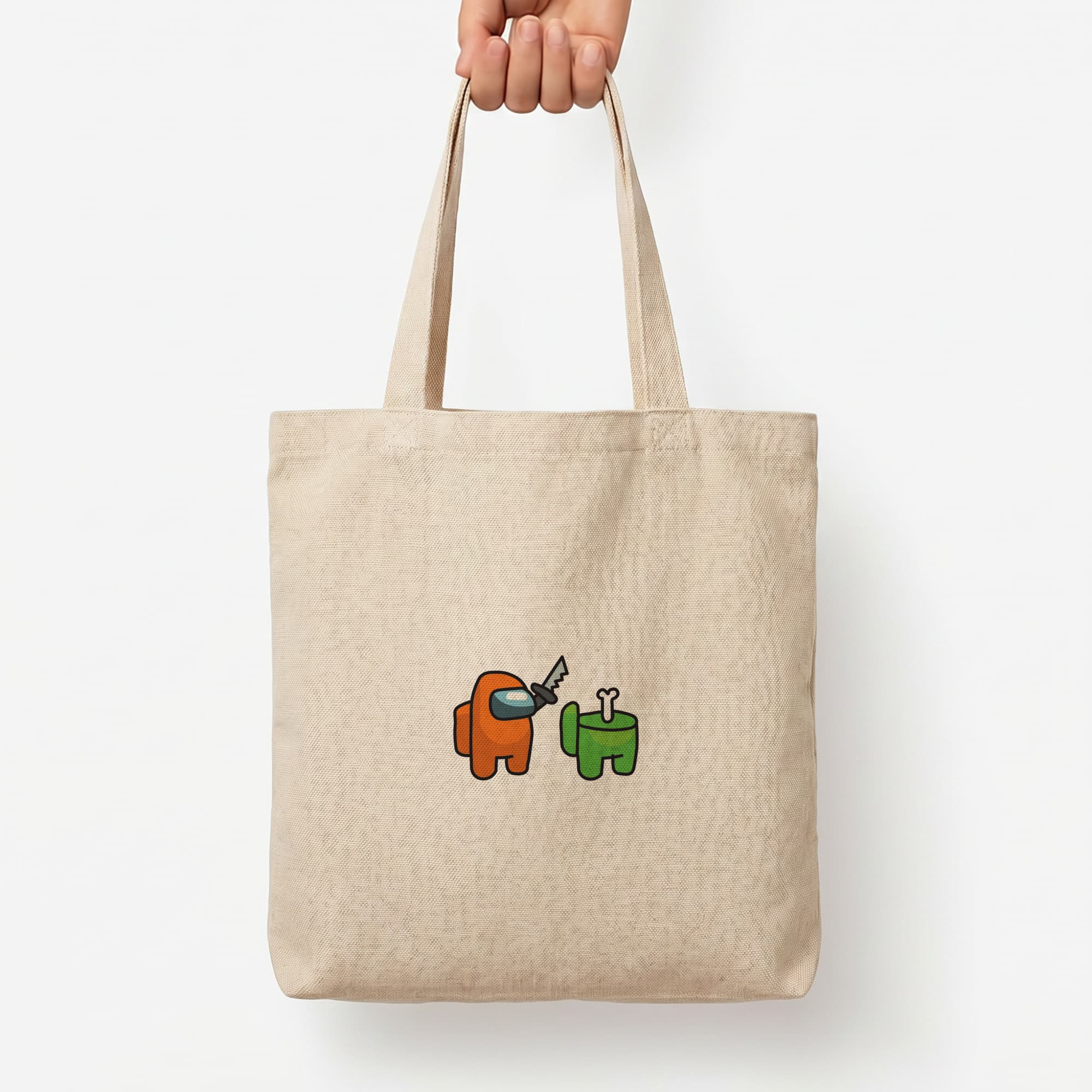 Among Gaming Killed Tote Bag — Natural / Large