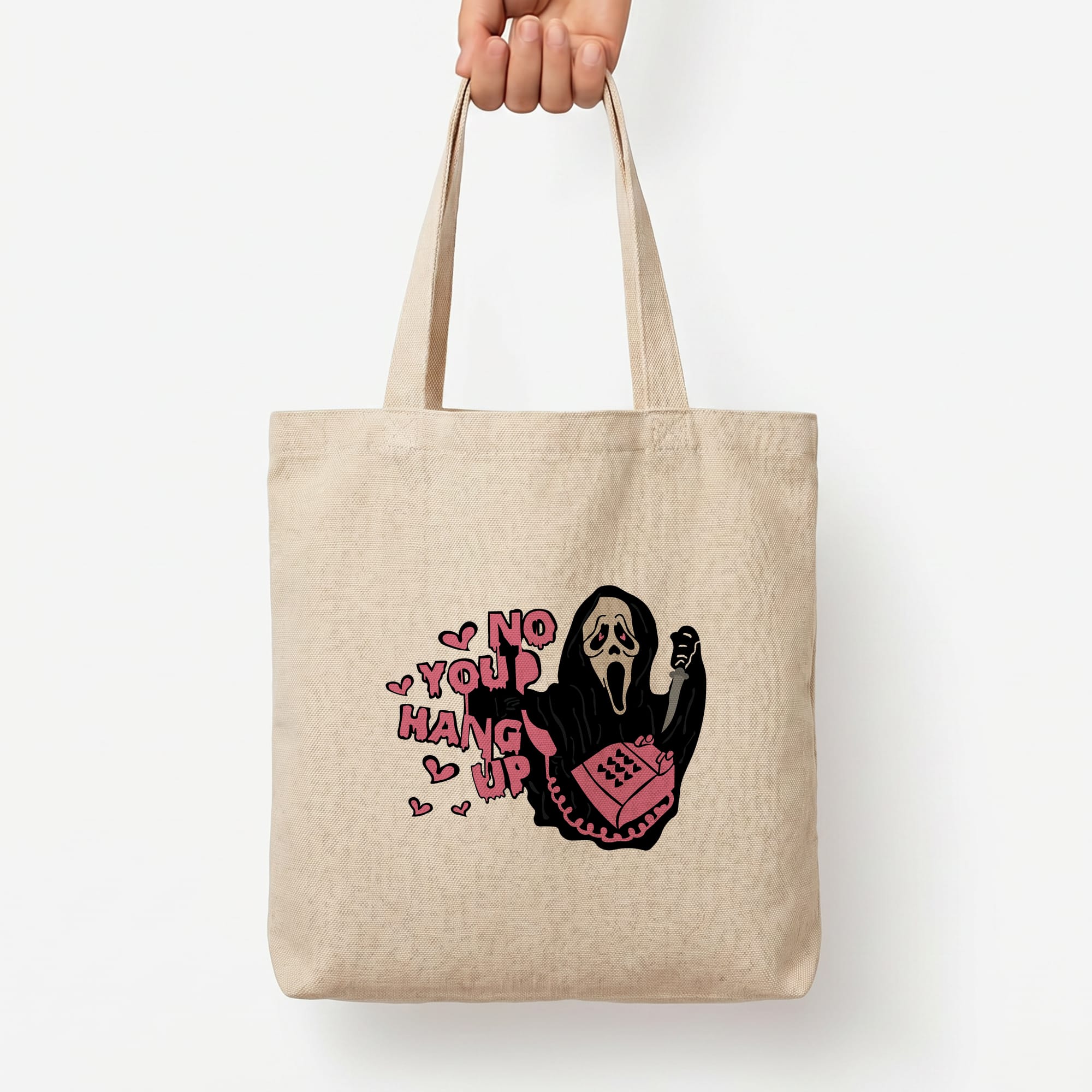 No You Hang Up - Halloween Tote Bag — Natural / Large
