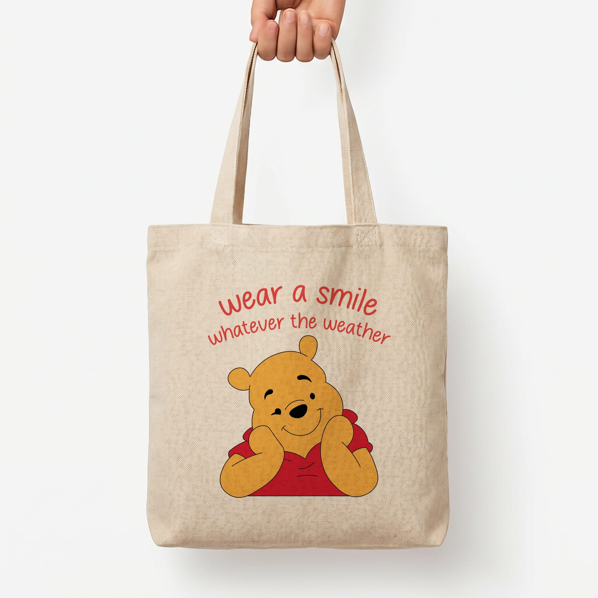 Wear A Smile Whatever The Weather Tote Bag — Natural / Large