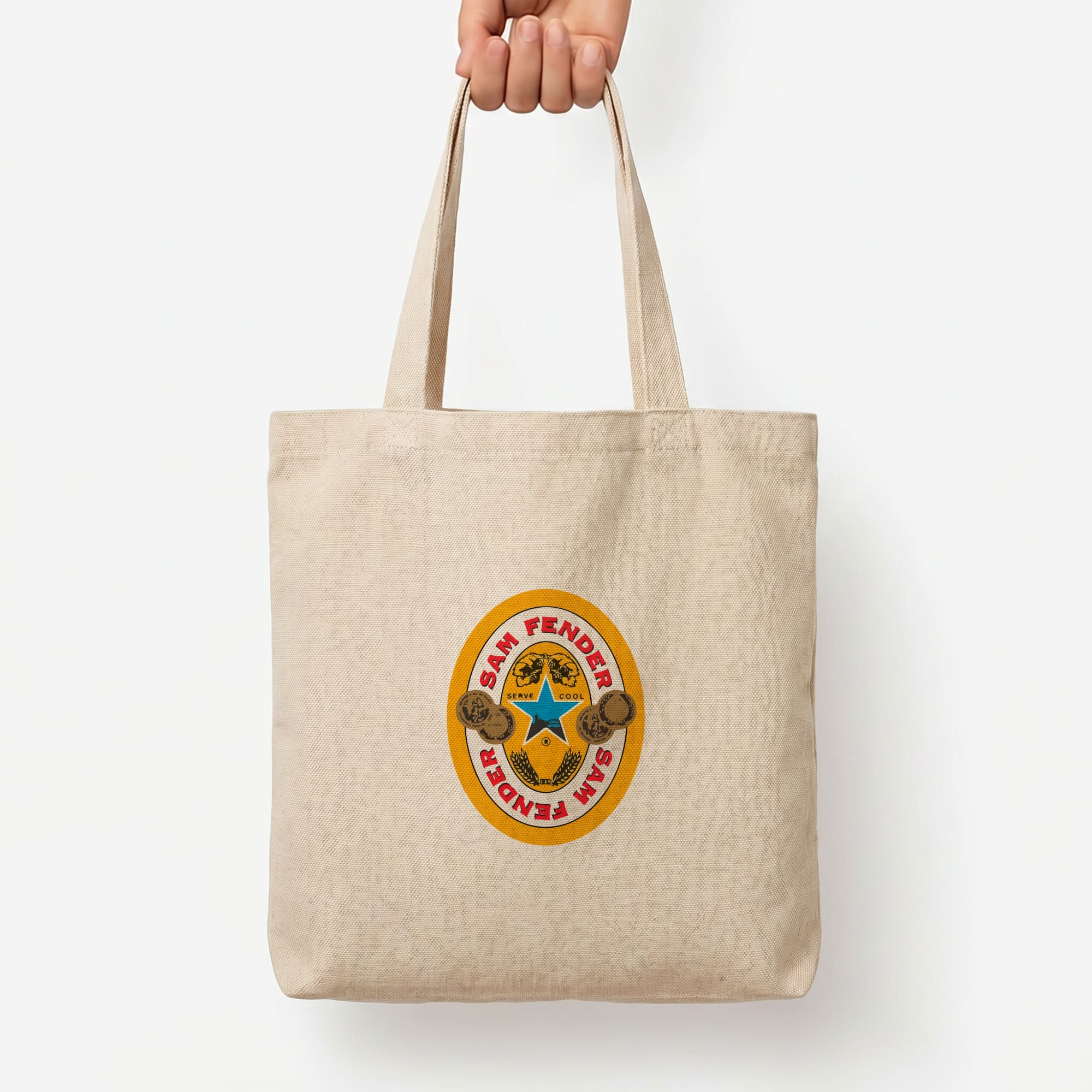 Fender Badge Tote Bag — Natural / Large