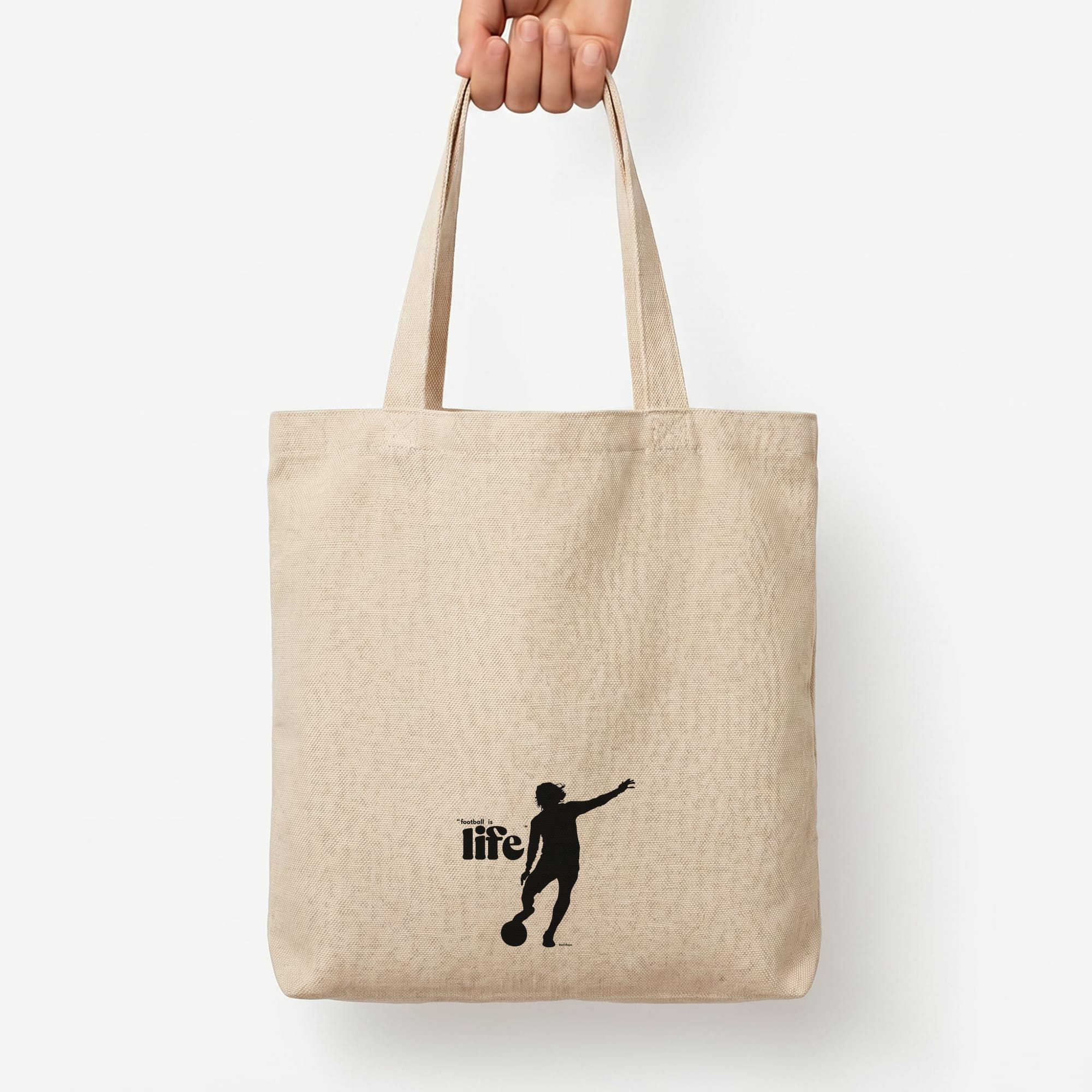 Football Is Life Tote Bag — Natural / Large