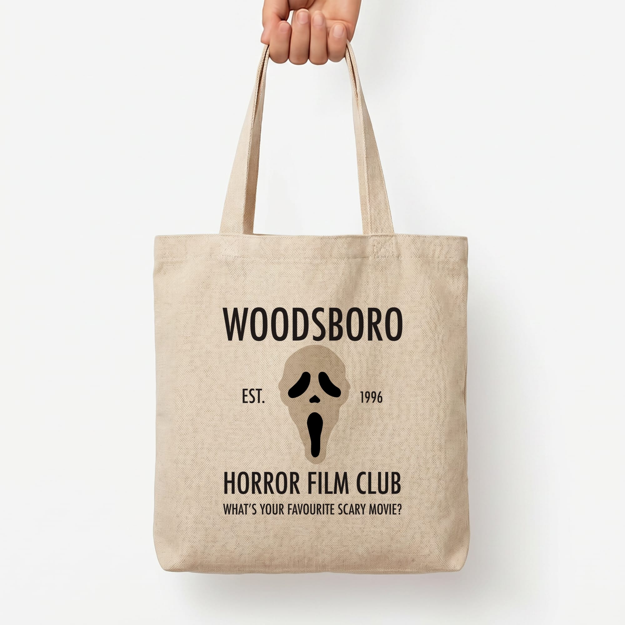 Woodsboro Horror Film Club - Scream Tote Bag — Natural / Large