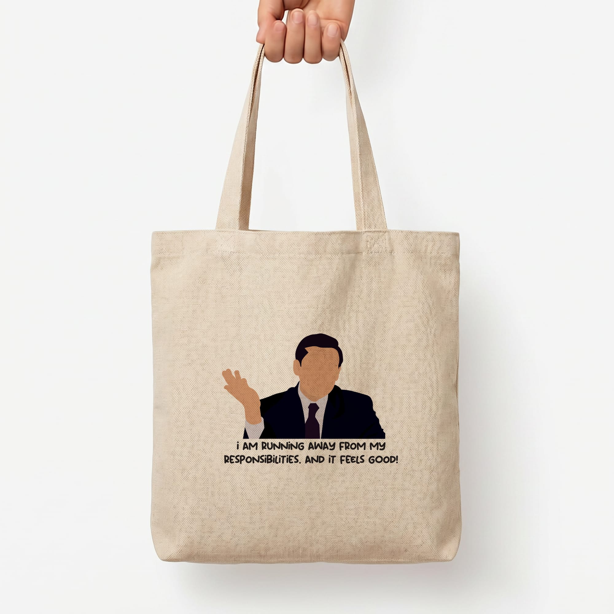 I Am Running Away From My Responsibilities Tote Bag — Natural / Large