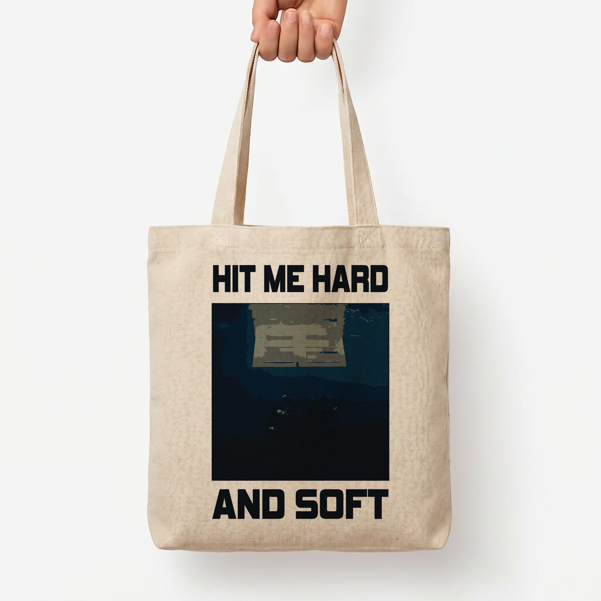 Billie Blue Tote Bag — Natural / Large