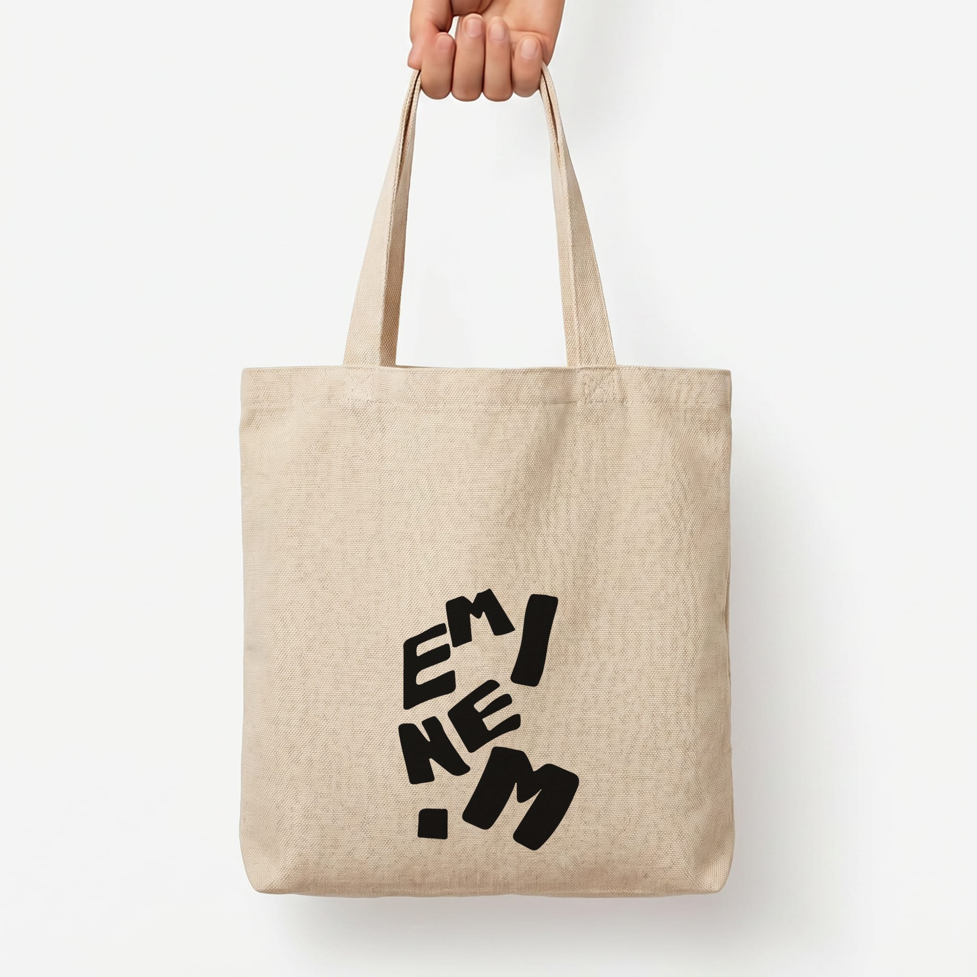 Text Tote Bag — Natural / Large