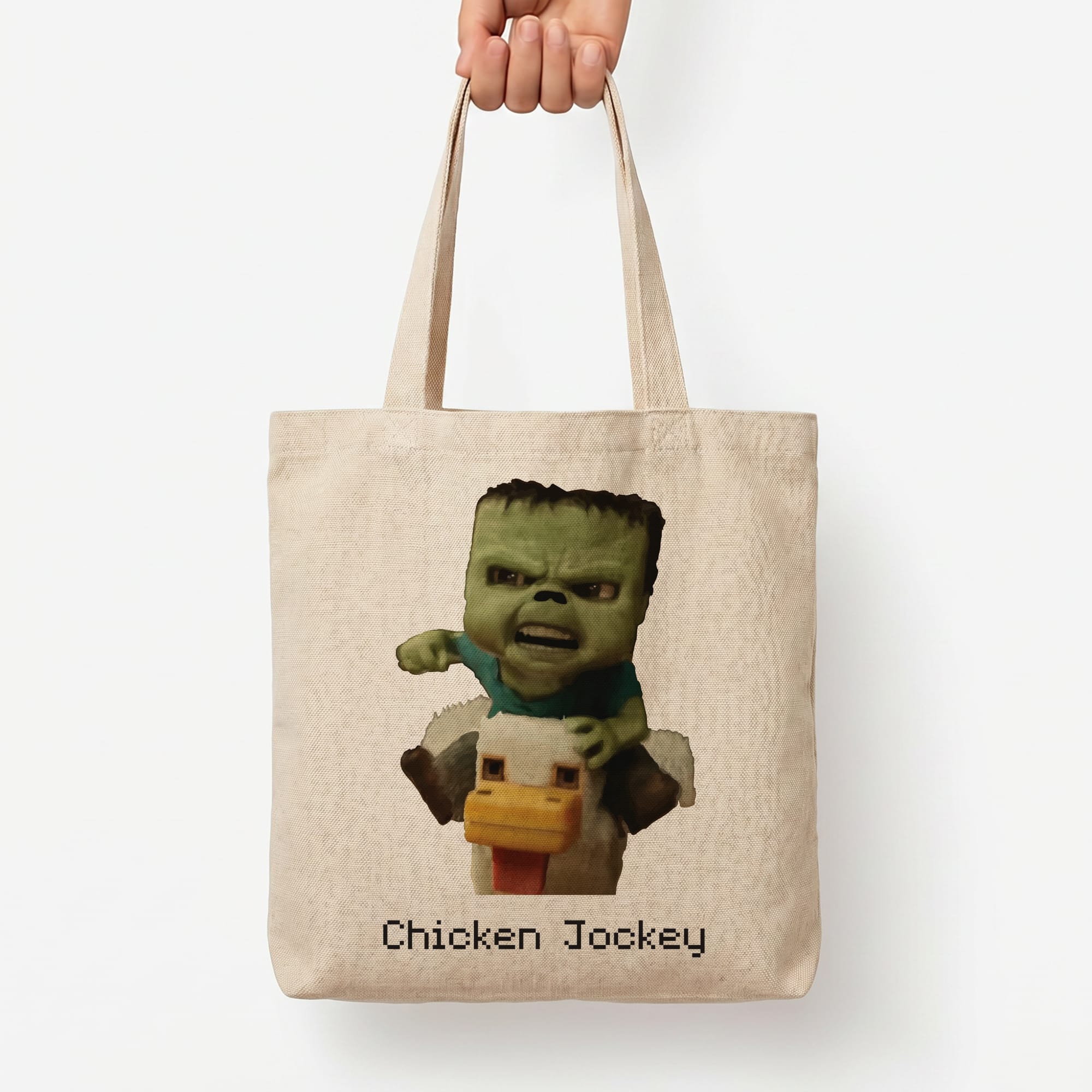 Chicken Jockey Tote Bag — Natural / Large