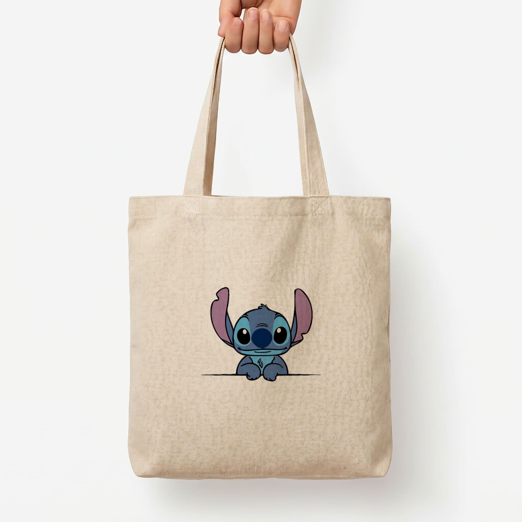 Alien Blue Leaning Tote Bag — Natural / Large