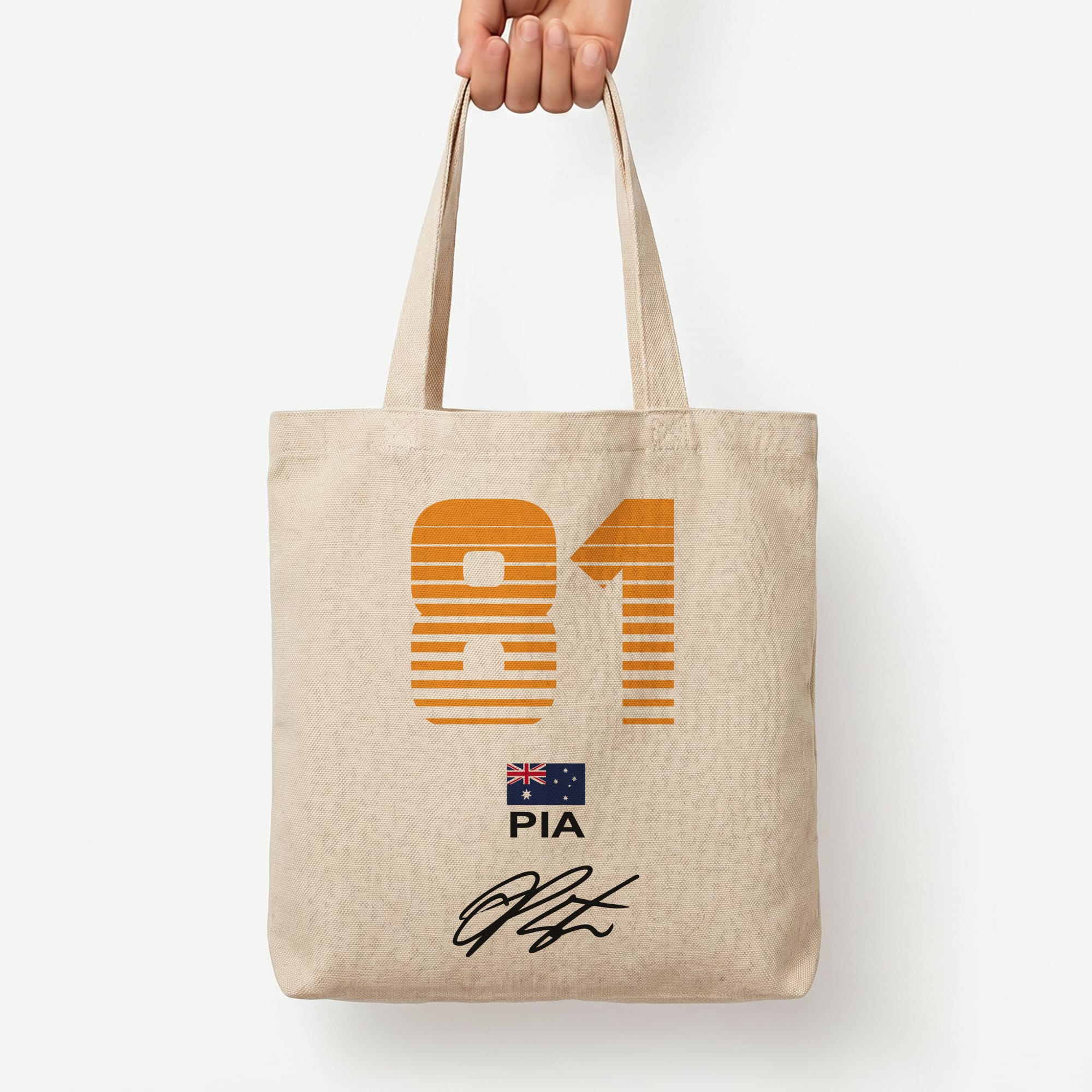 Piastri - F1 Tote Bag — Natural / Large