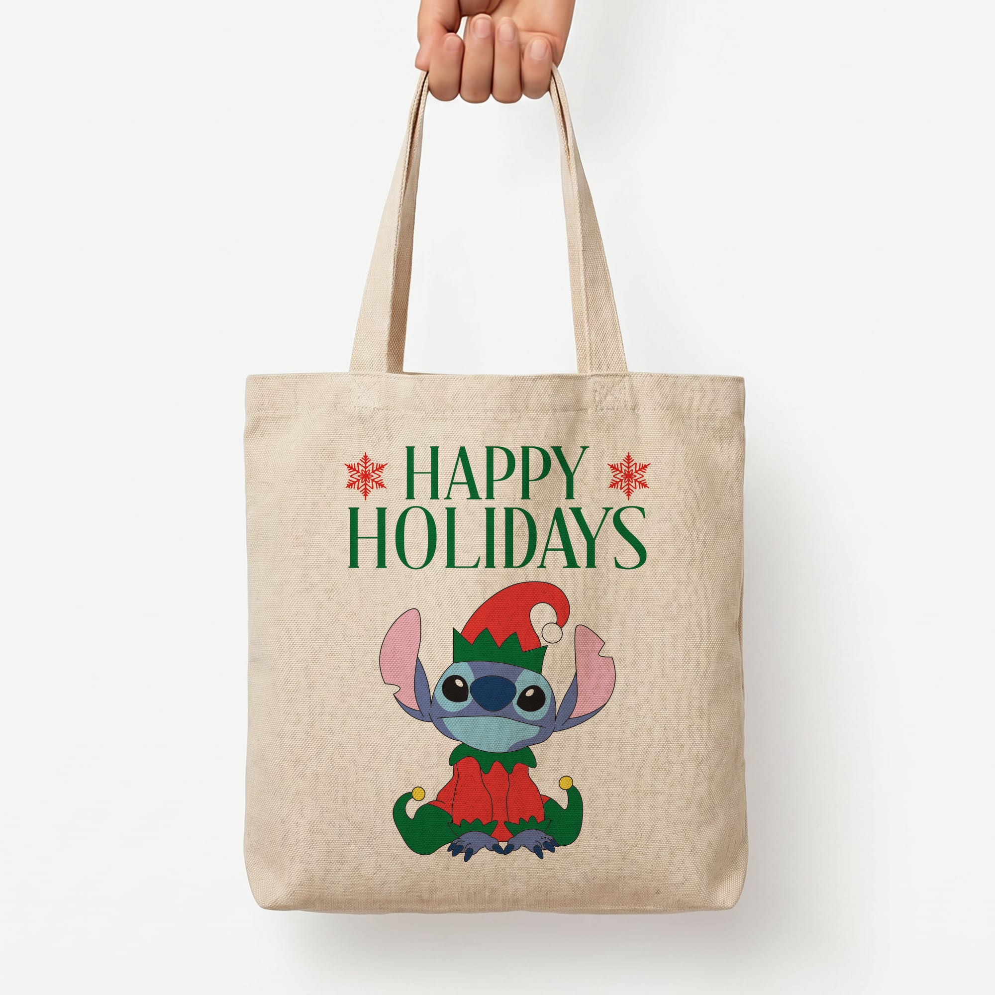 Cute Blue Alien Elf Tote Bag — Natural / Large