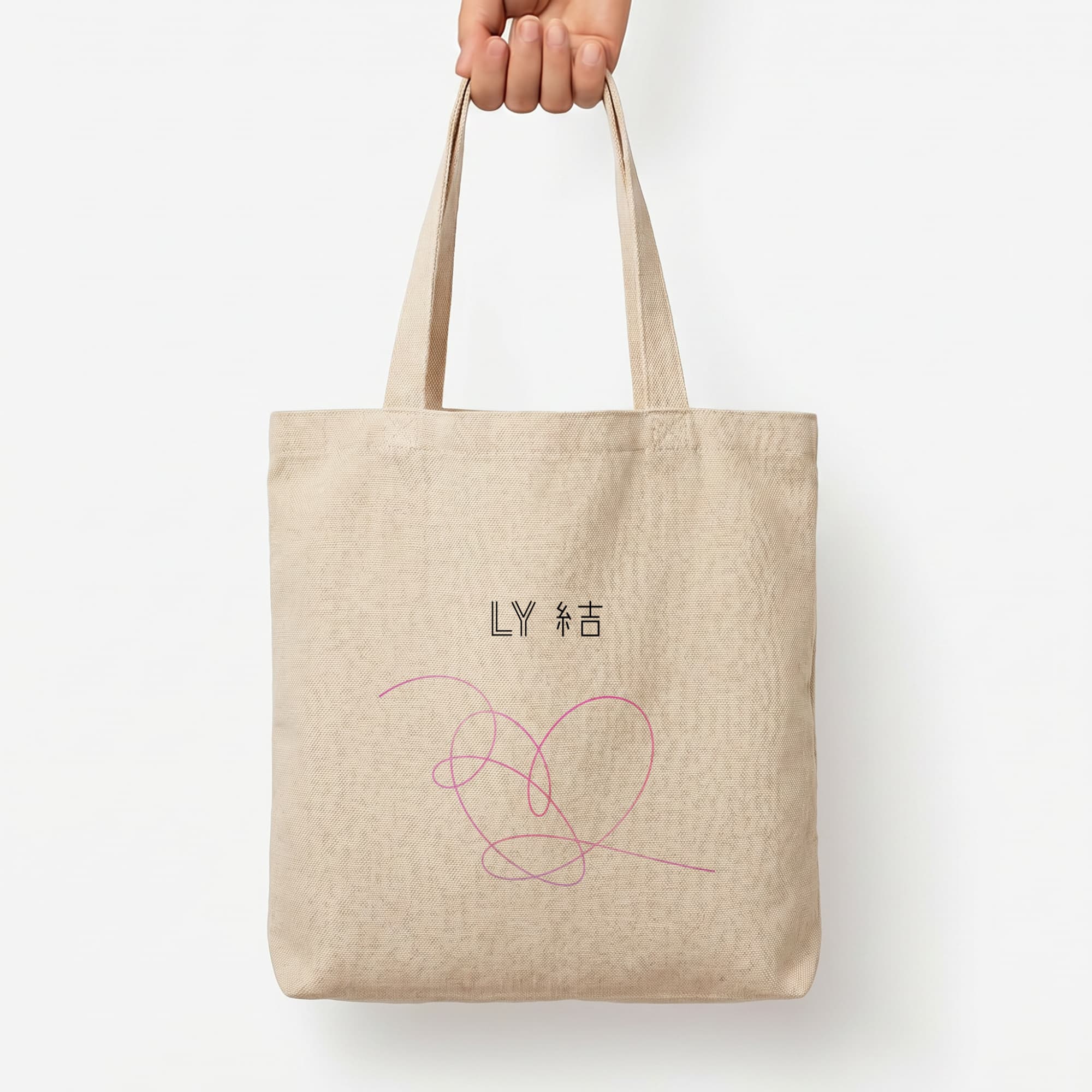 LY Heart - K Pop Tote Bag — Natural / Large