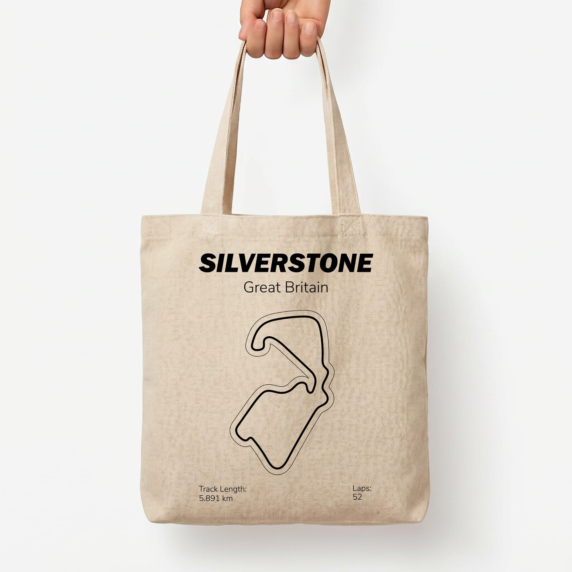 Silverstone Circuit Tote Bag — Natural / Large