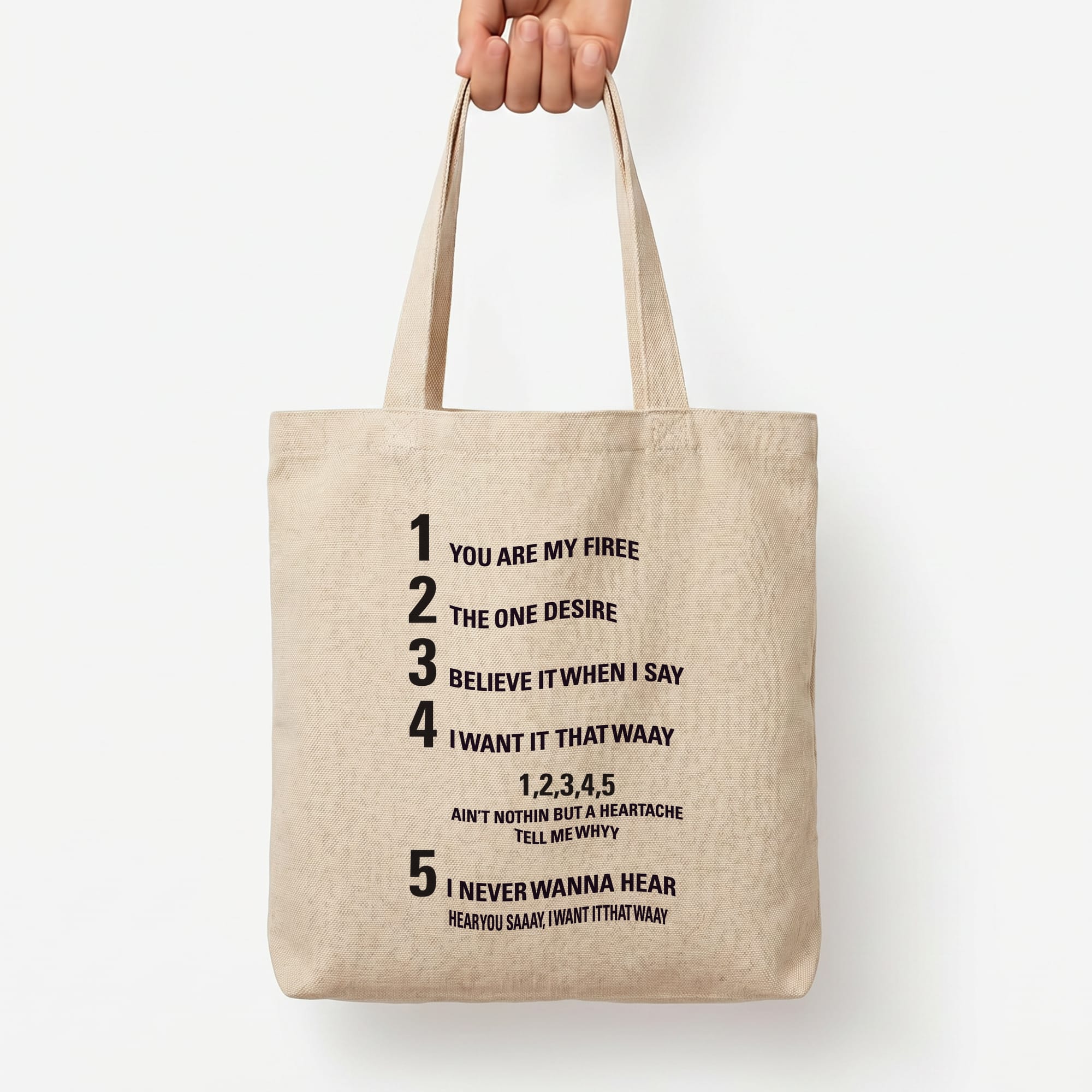 I Want It That Way - B99 Tote Bag — Natural / Large