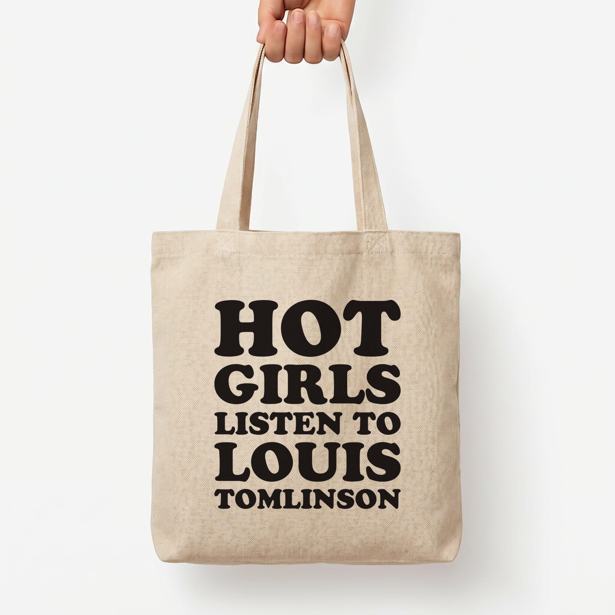 Hot Girls Listen To Louis Tote Bag — Natural / Large