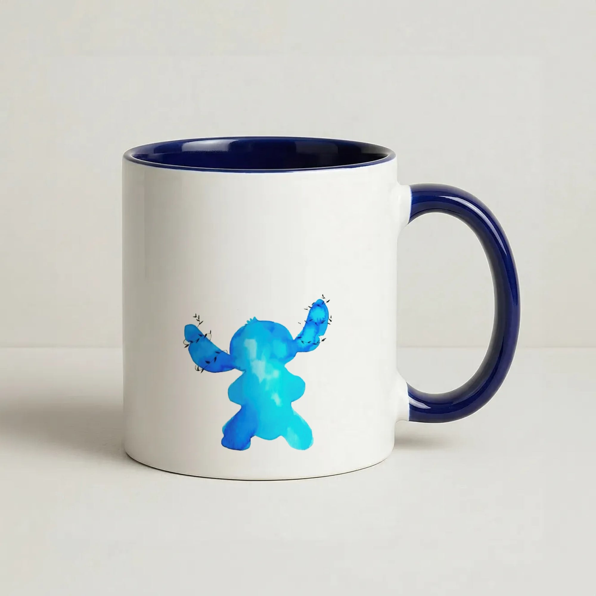 Watercolour Blue Alien Disney Coffee Navy Blue Mug
