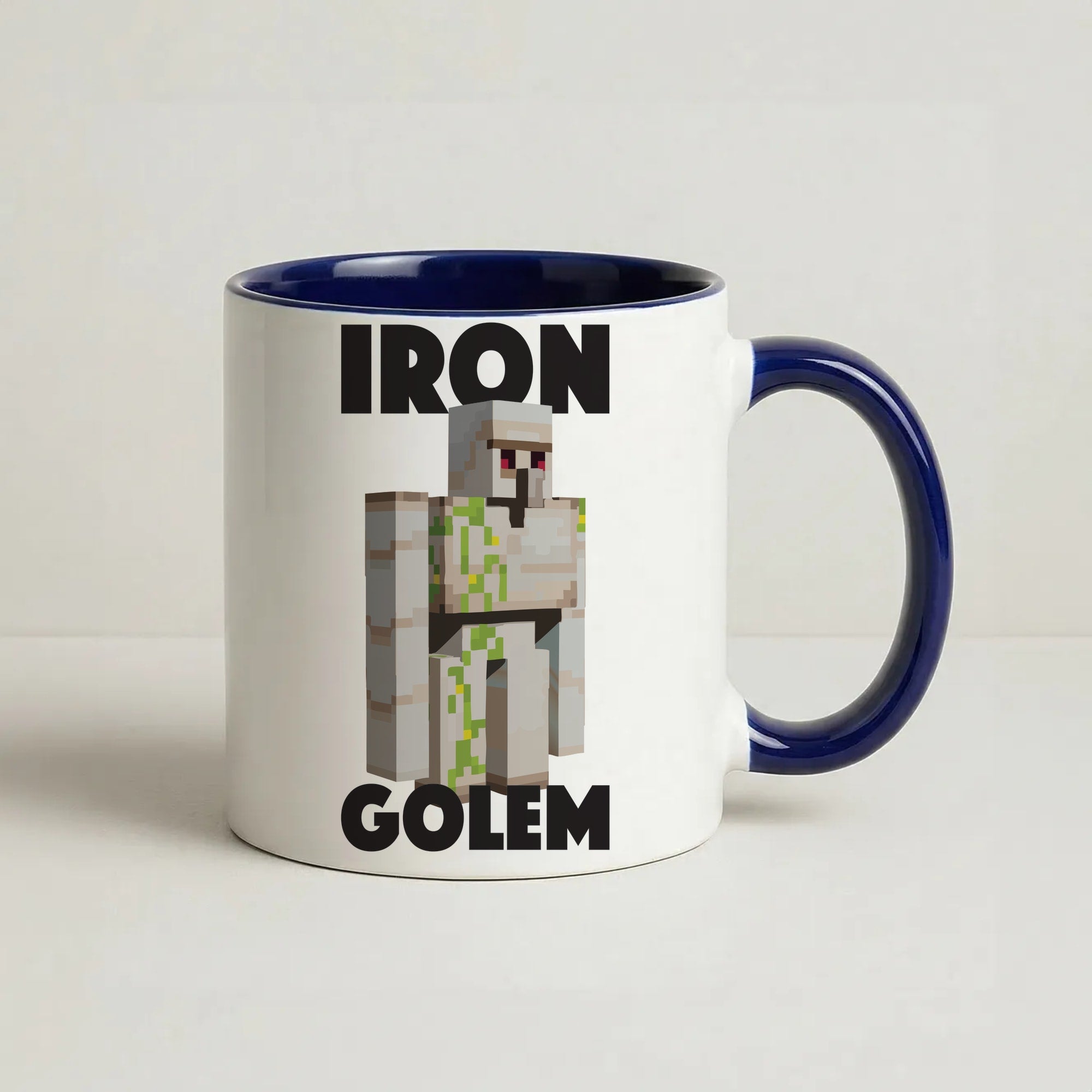 Iron Golem Coffee Navy Blue Mug