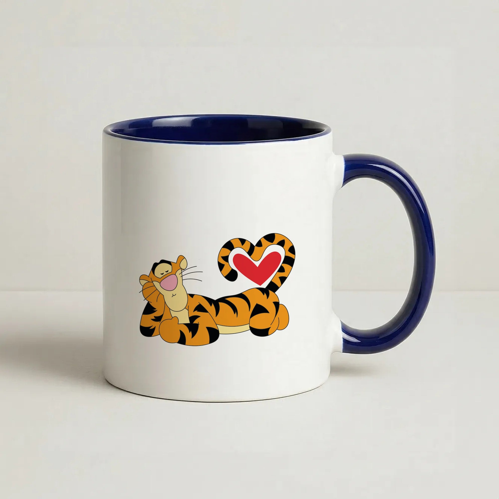 Tiger Valentine's Coffee Navy Blue Mug