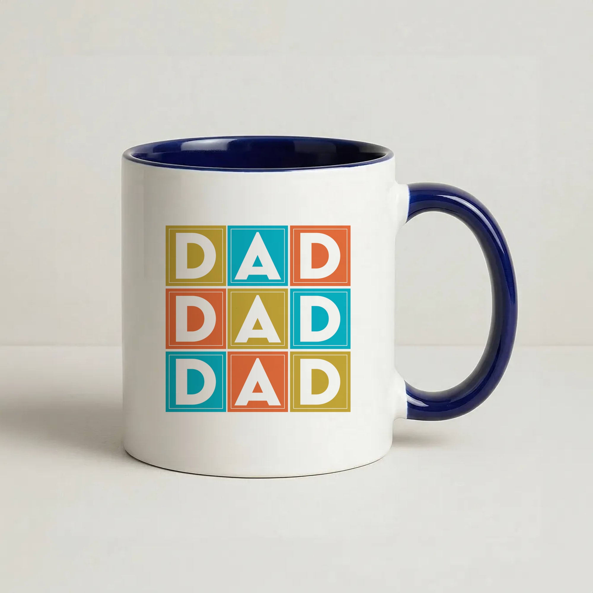 Dad Cubes Coffee Navy Blue Mug