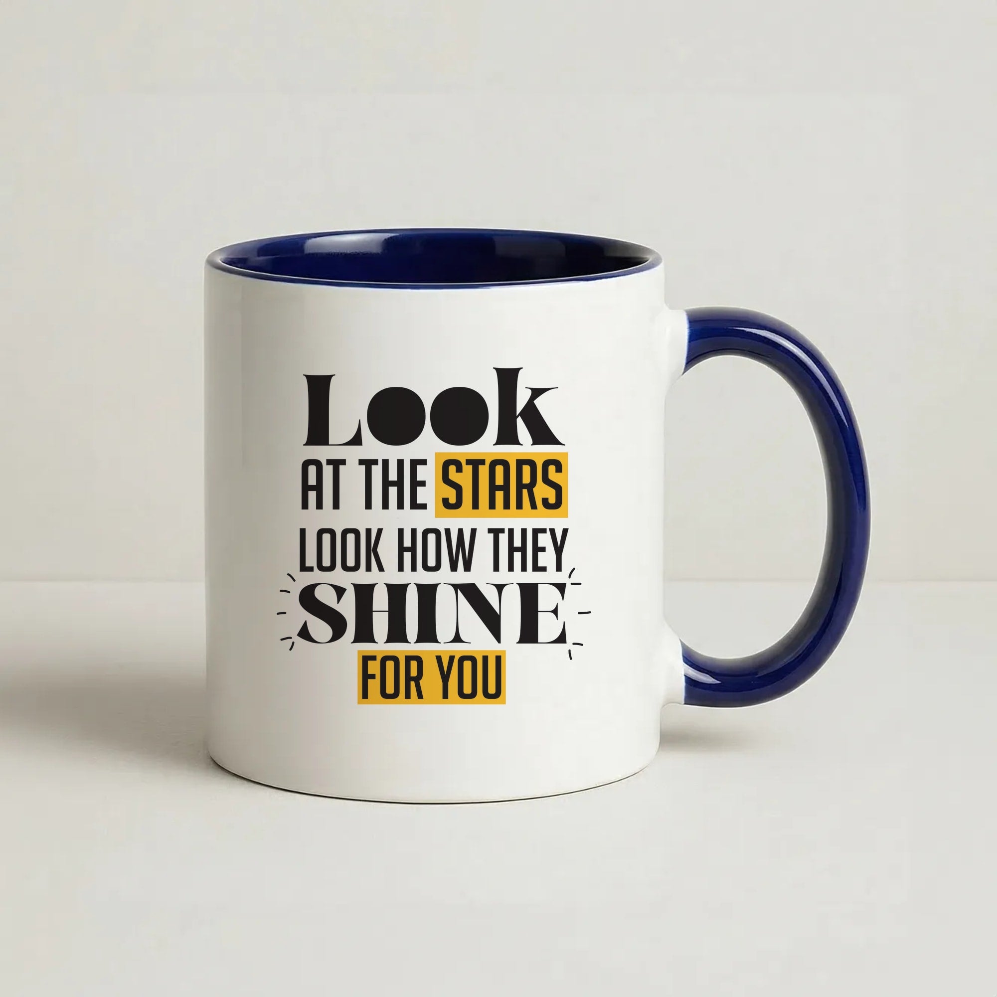 Look At The Stars Coffee Navy Blue Mug