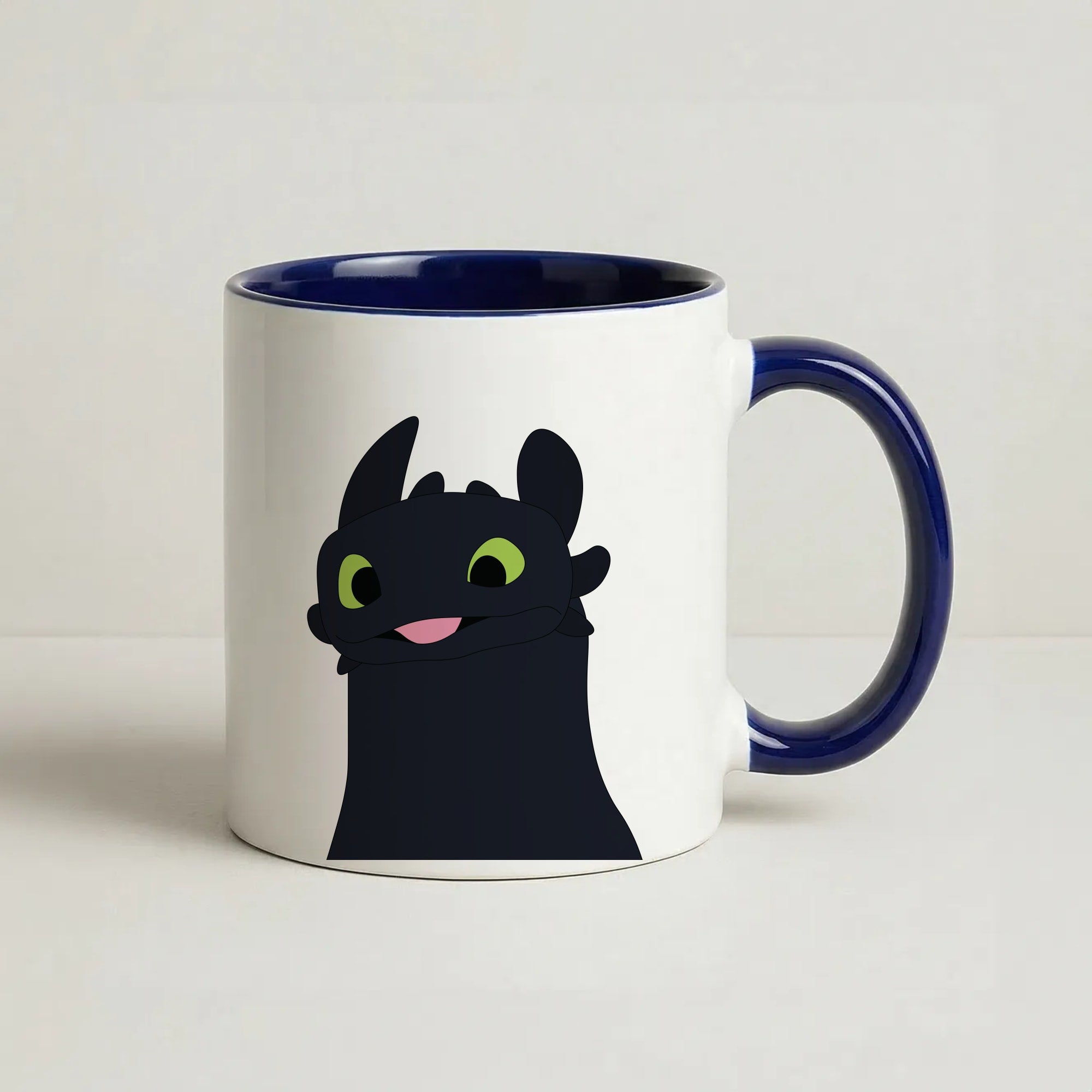 Black Fury Dragon Coffee Navy Blue Mug
