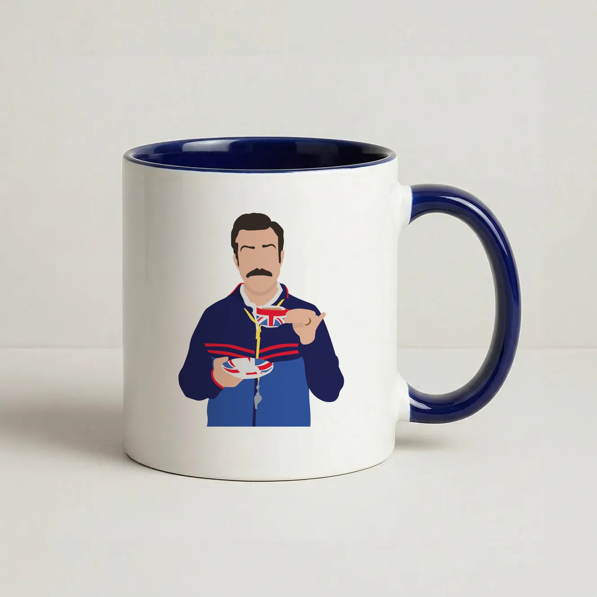 Ted Drinking Tea Coffee Navy Blue Mug